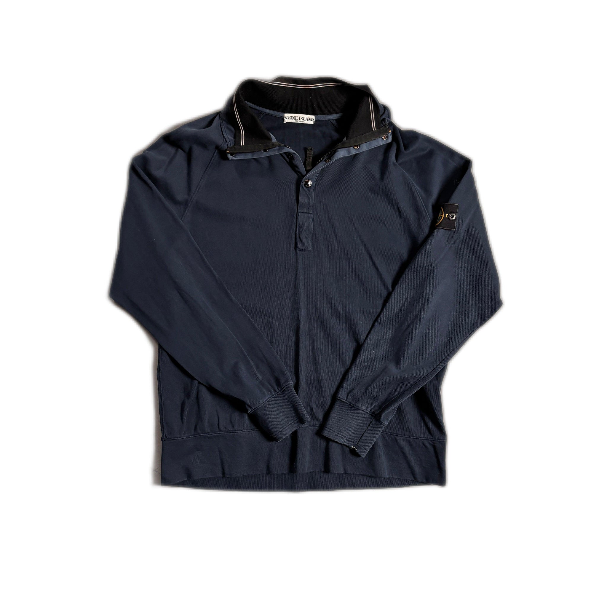 Navy Blue Stone Island 1/4 Zip Sweatshirt - XL (Recommended Size - M)