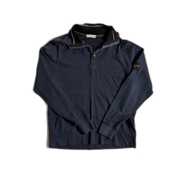Navy Blue Stone Island 1/4 Zip Sweatshirt - XL (Recommended Size - M)