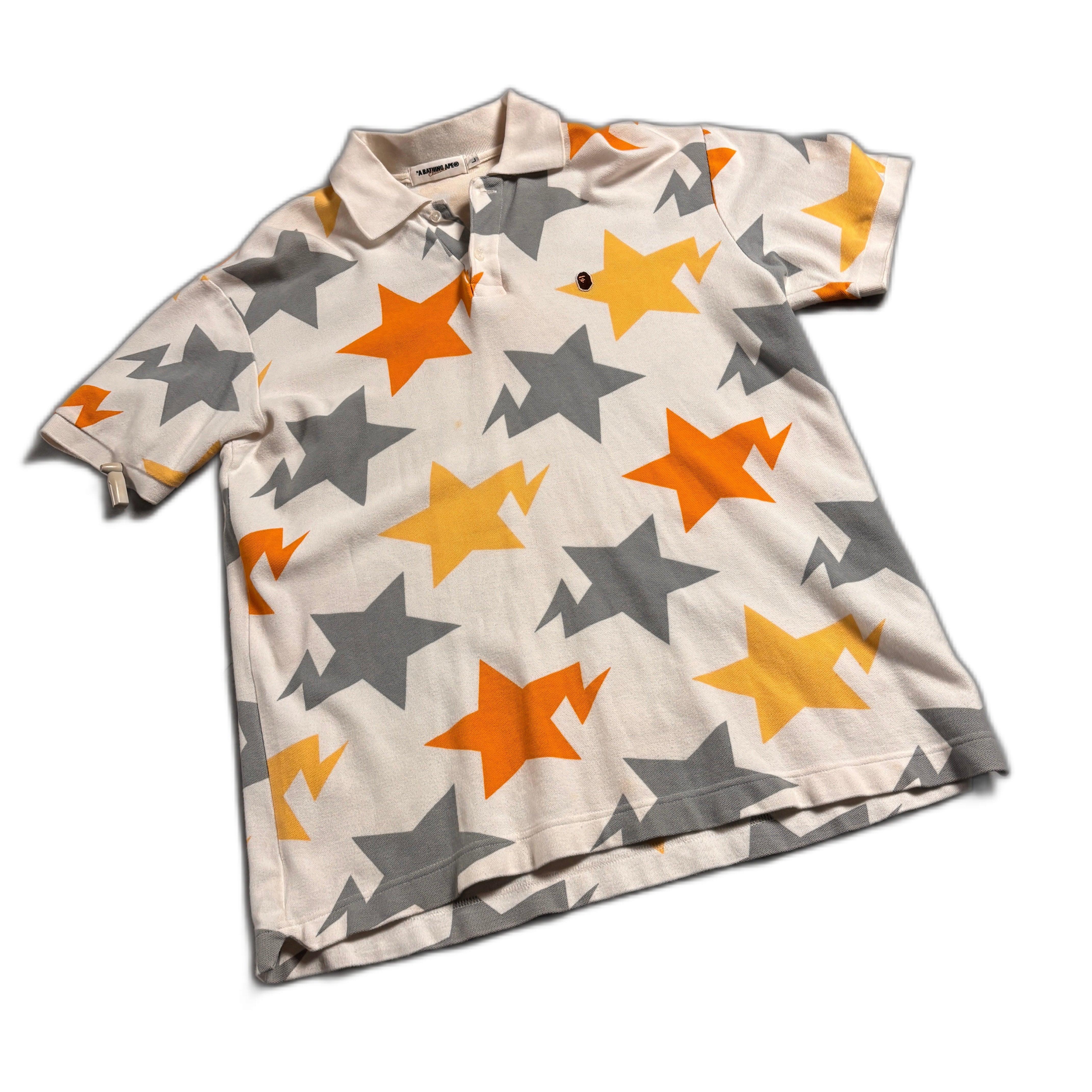 White A Bathing Ape (BAPE) Polo Shirt - L