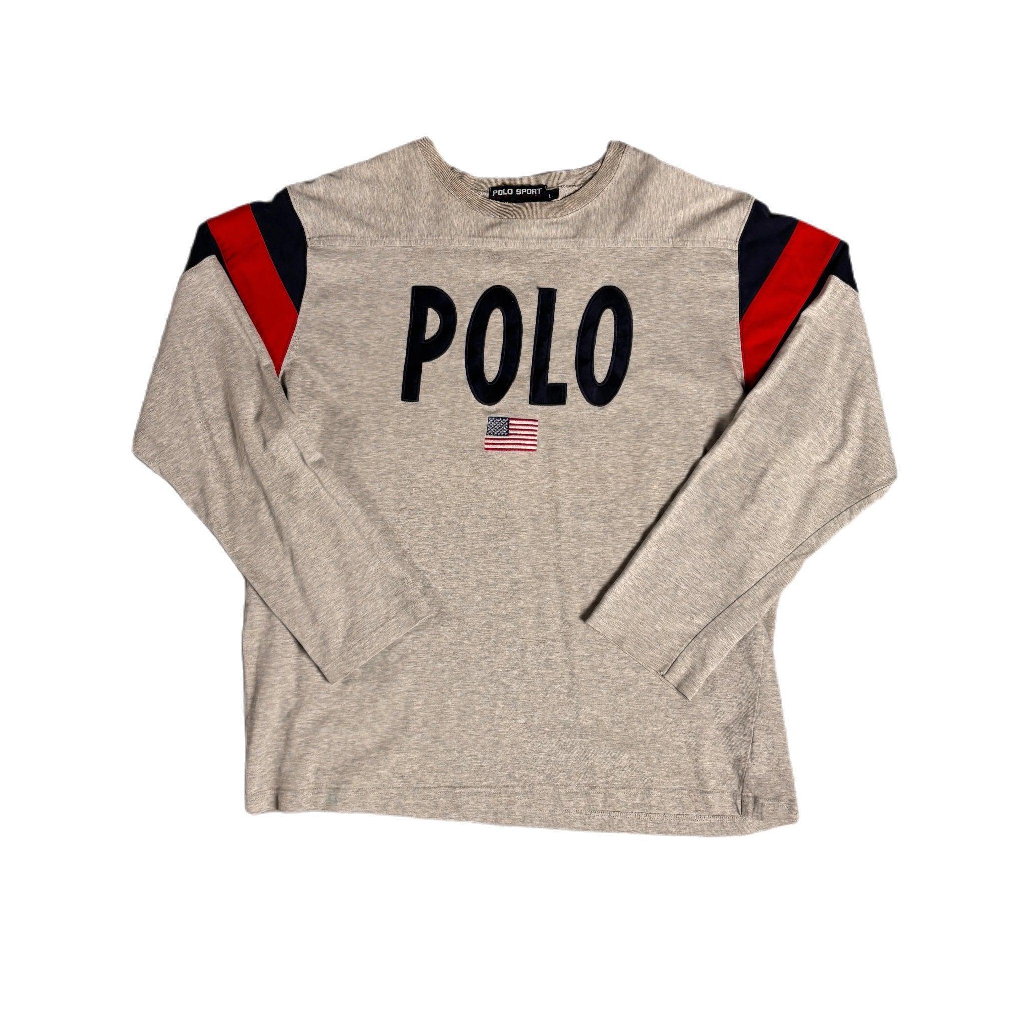 Vintage Grey Ralph Lauren Polo Sport Sweatshirt - L