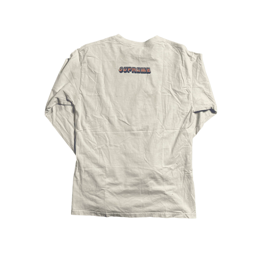 White Supreme Long Sleeve Tee - L