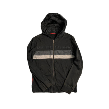 Vintage Black + Grey Prada Full Zip Hoodie - XL (Recommended Size - L)