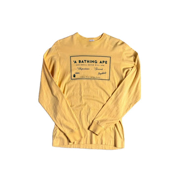 Yellow A Bathing Ape (BAPE) Long Sleeve Tee - M