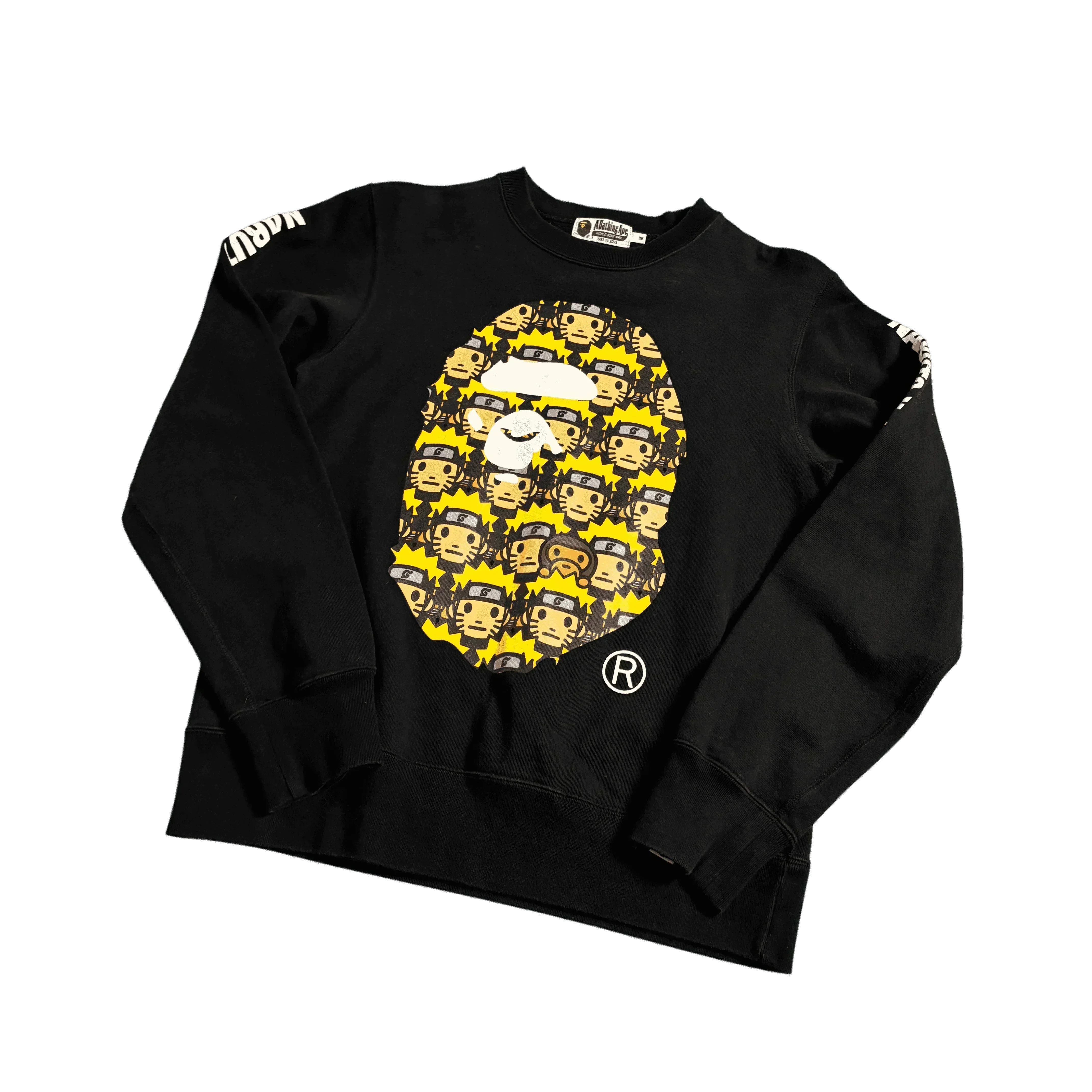 Black A Bathing Ape (BAPE) x Naruto Sweatshirt - M