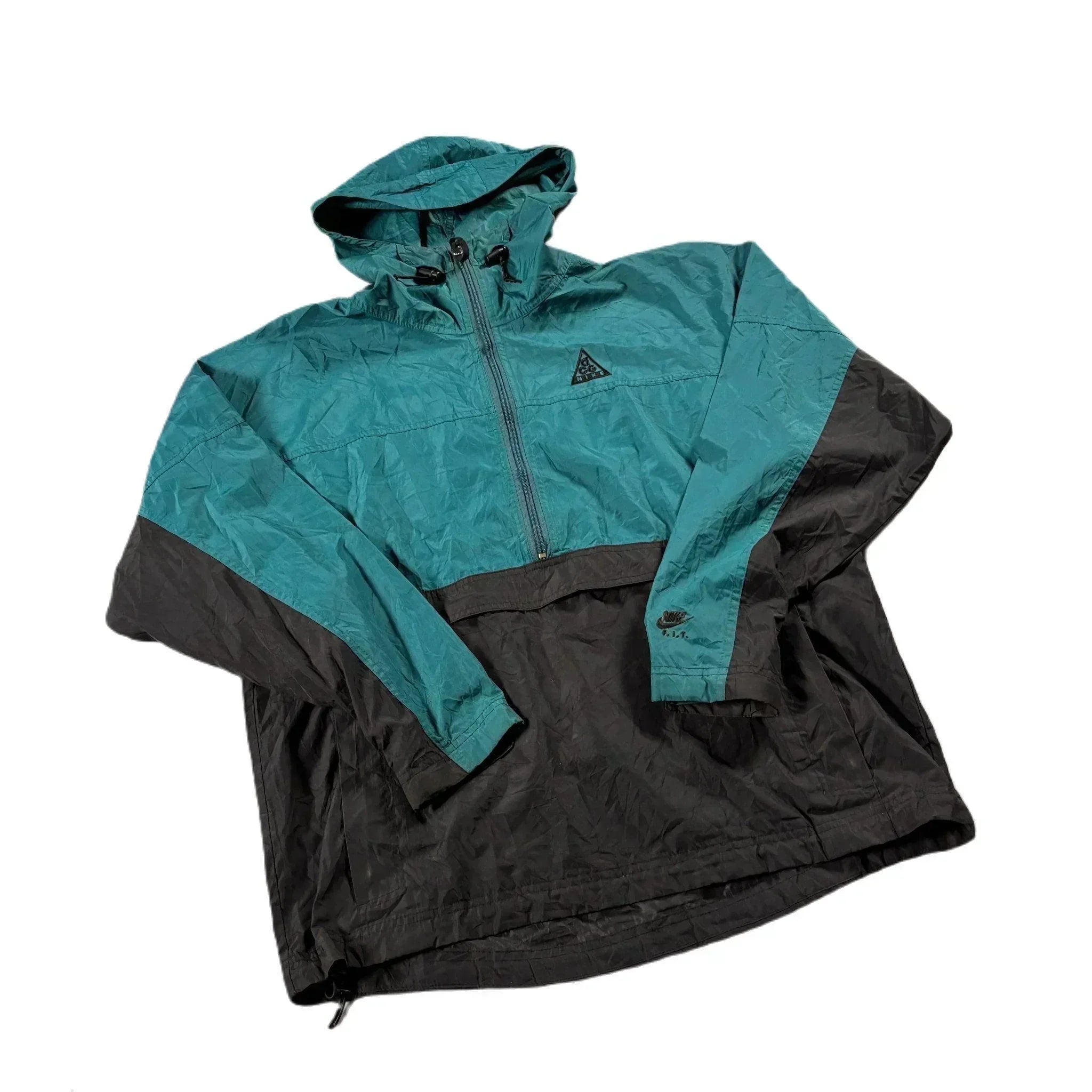 Vintage Green + Black Nike ACG 1/2 Zip Pullover Jacket - M