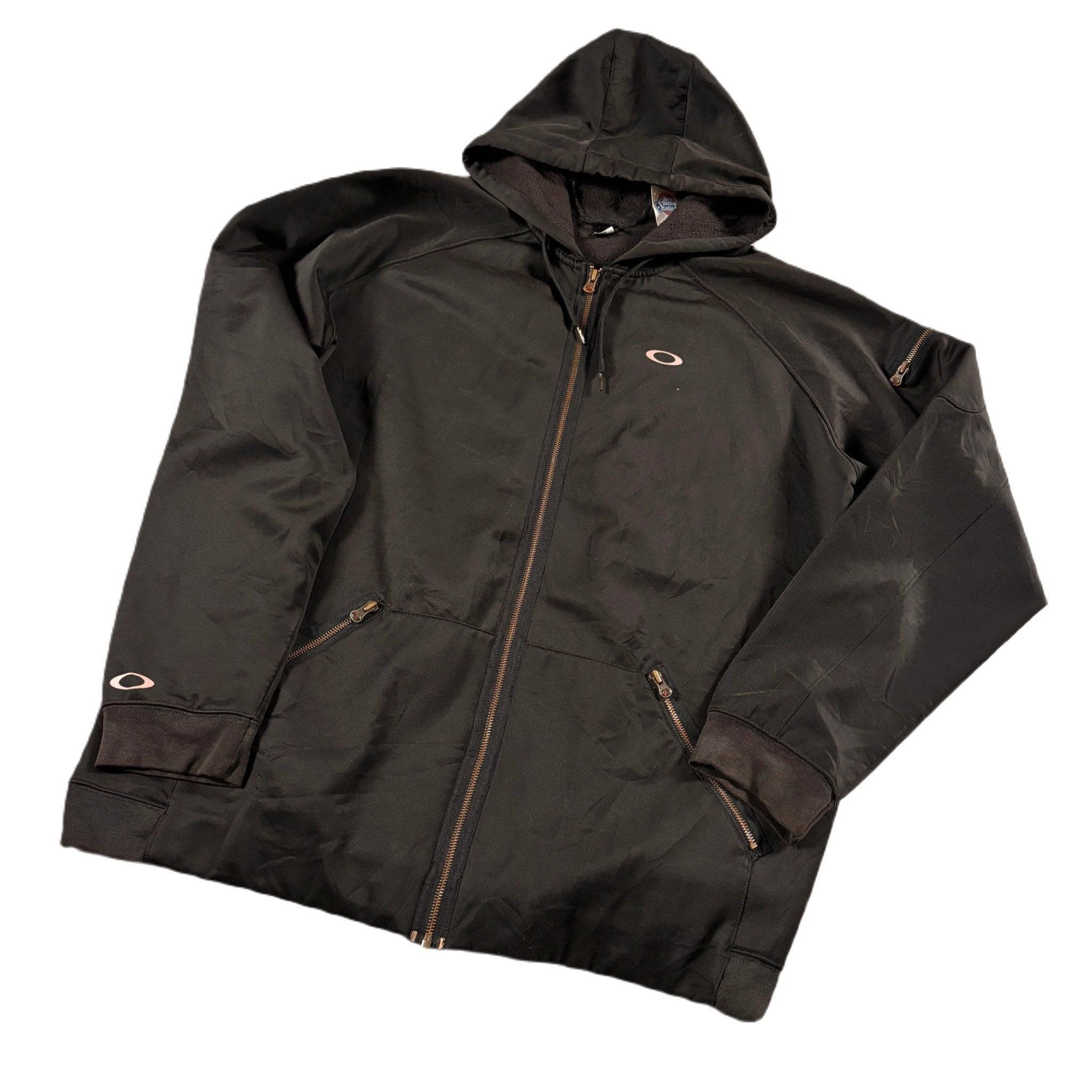 Vintage Black Oakley Full Zip Hoodie - XXL