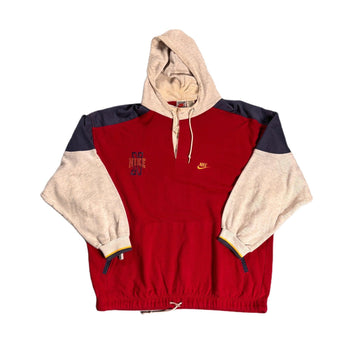 Vintage 90s Red, Blue + Grey Nike Hoodie - XL