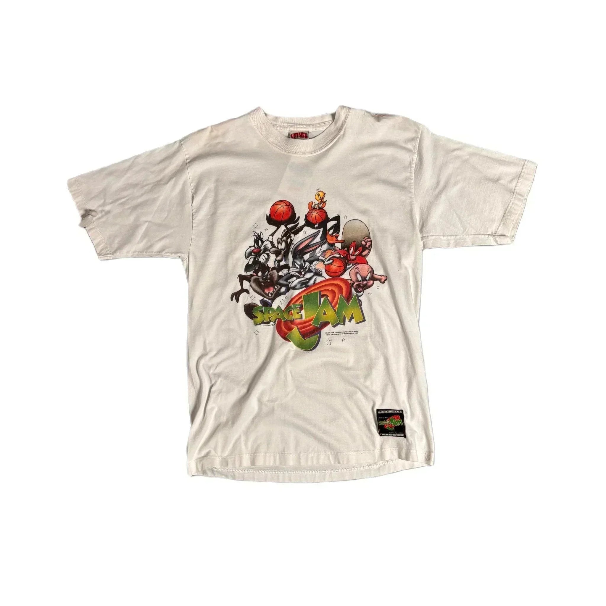 Vintage White Nutmeg Tune Squad Graphic Tee - L