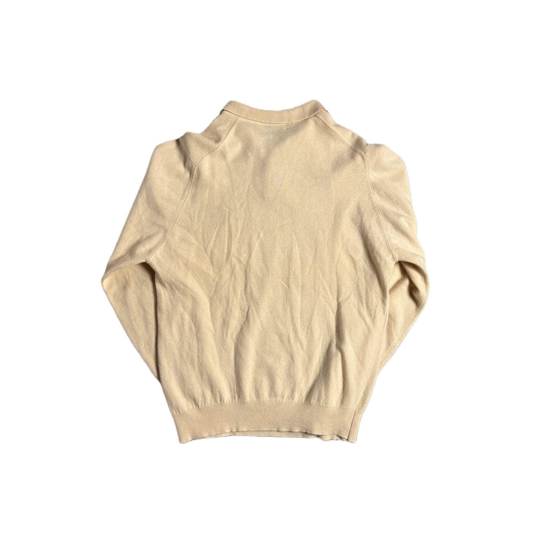 Cream Burberry Long Sleeve Polo Shirt - XL