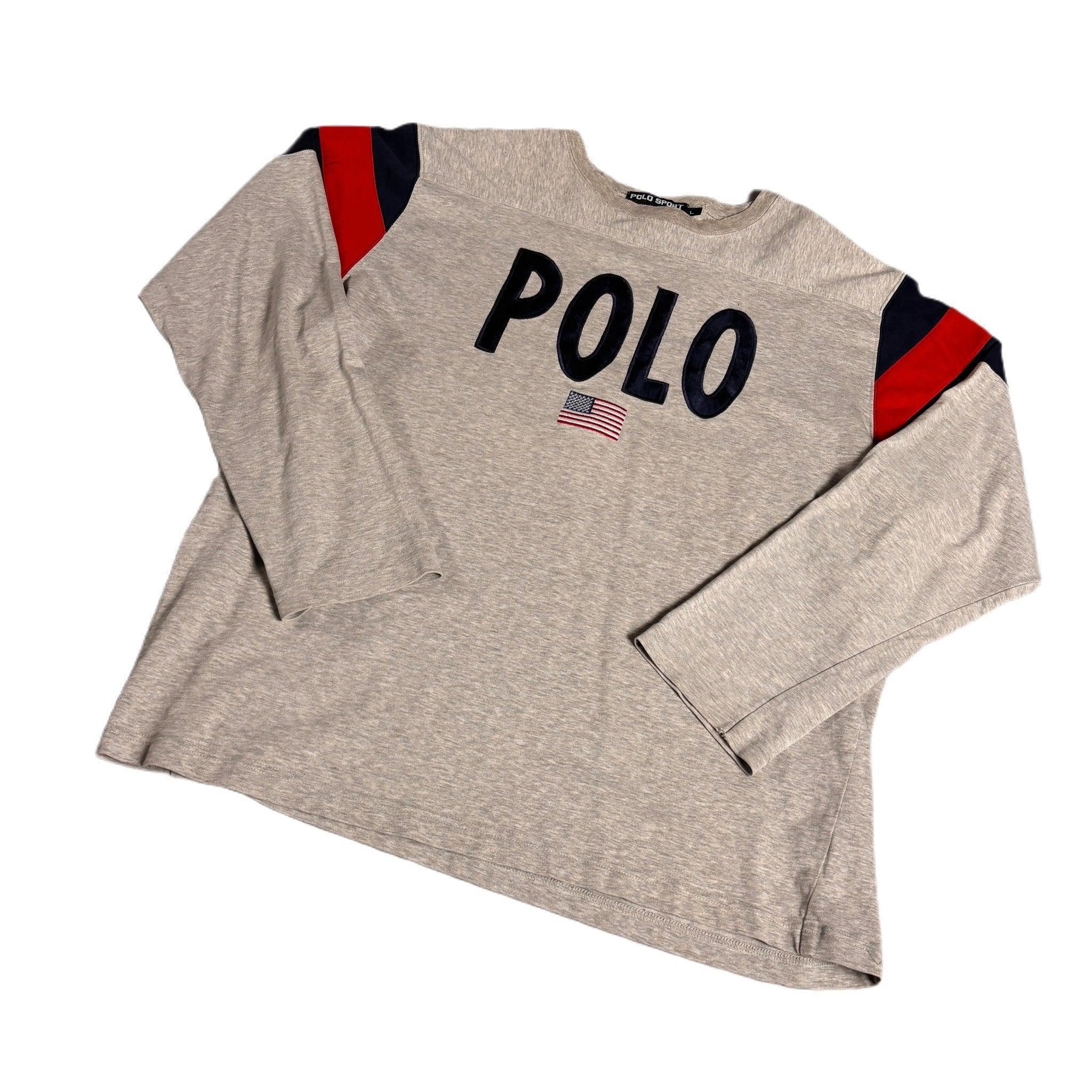 Vintage Grey Ralph Lauren Polo Sport Sweatshirt - L