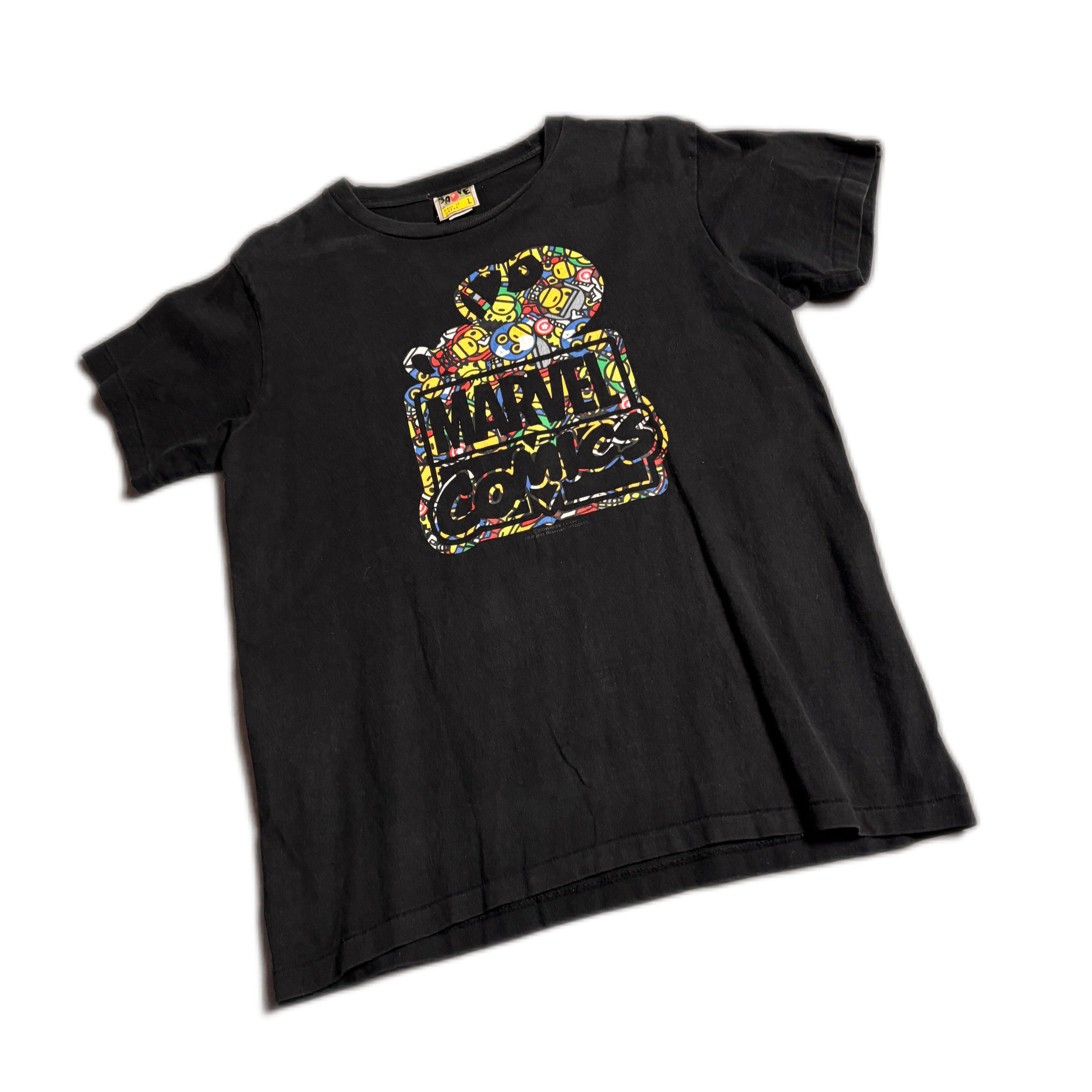 Black A Bathing Ape (BAPE) x Marvel Tee - L