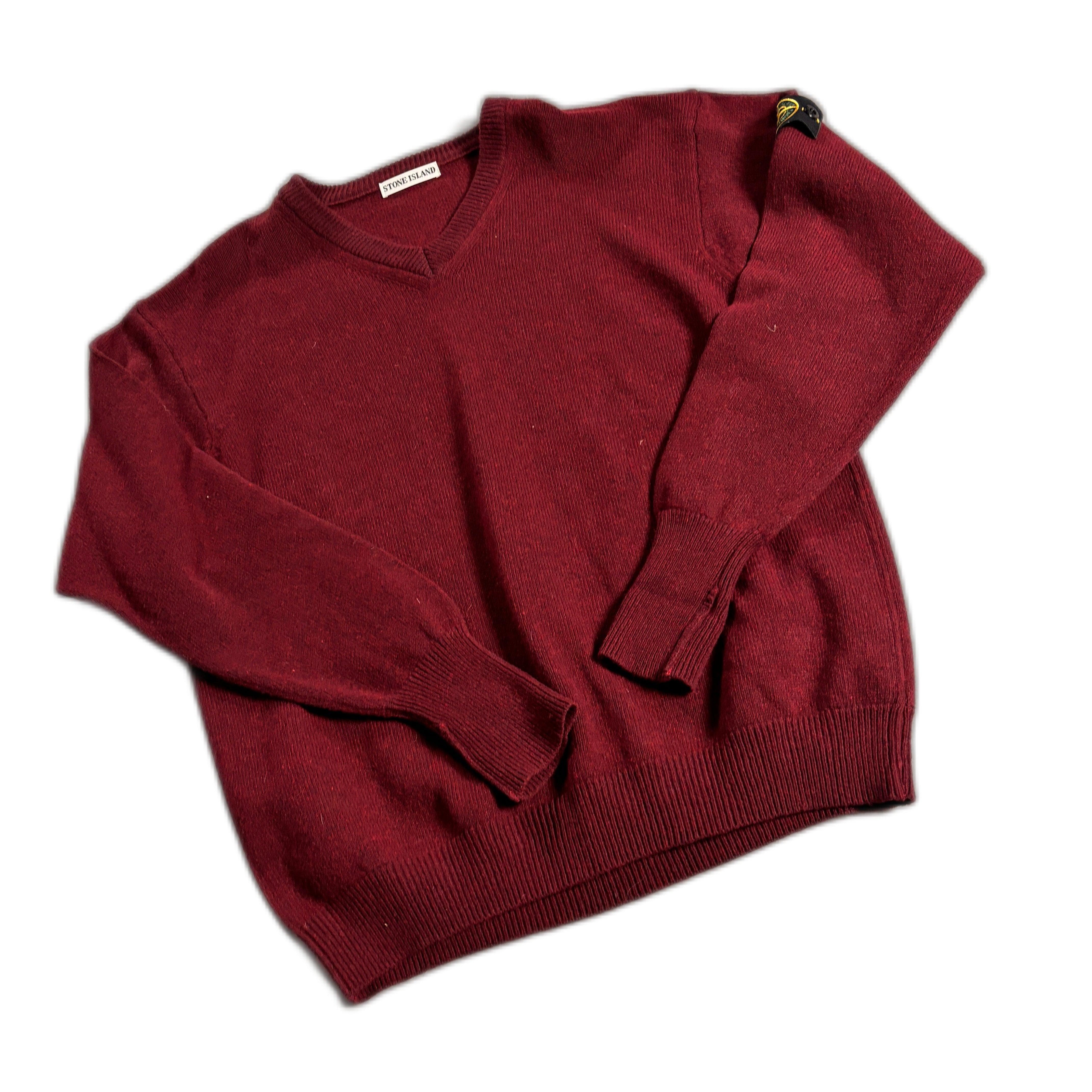 Vintage Burgundy Stone Island Sweatshirt - XL