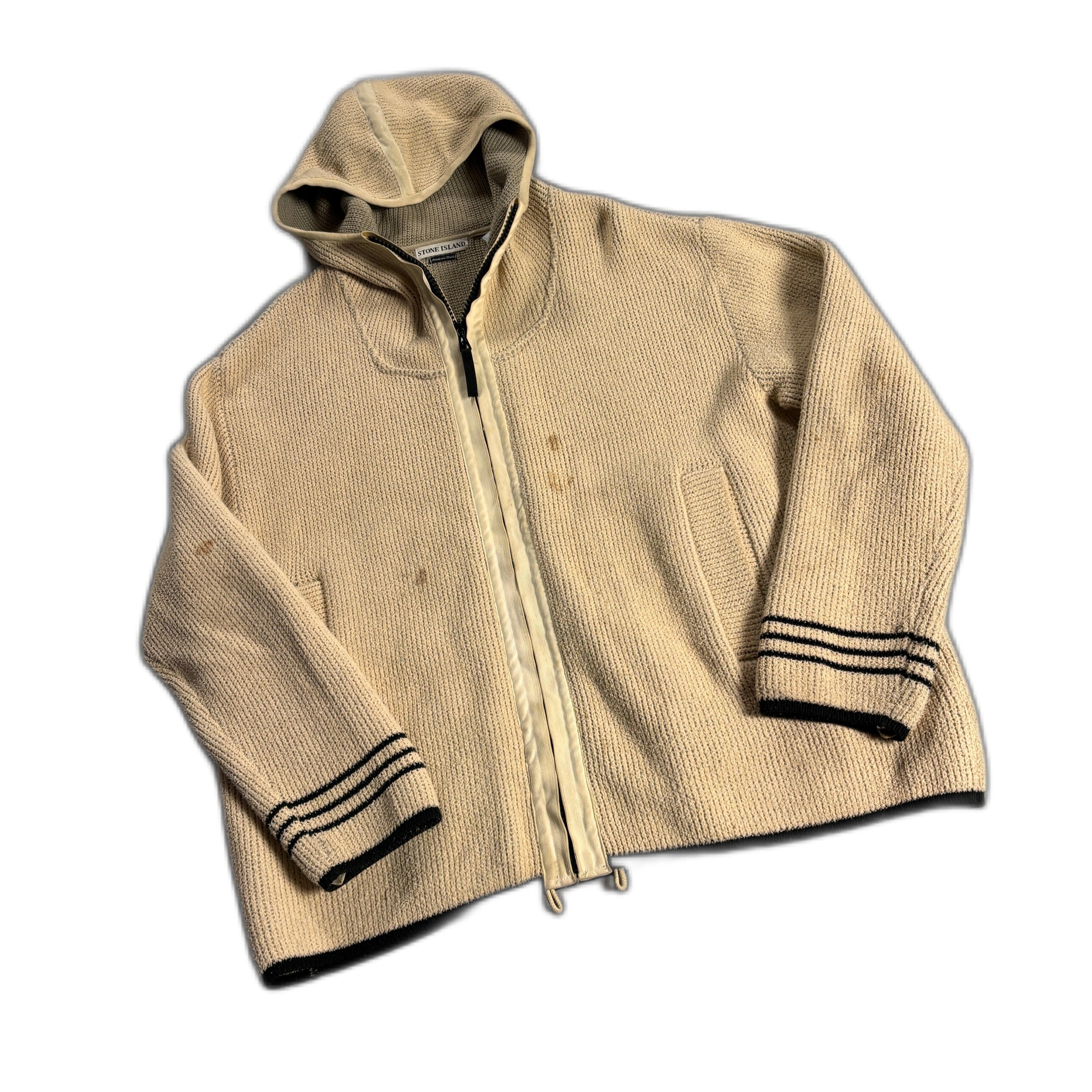 Beige Stone Island Knitted Jacket - XL