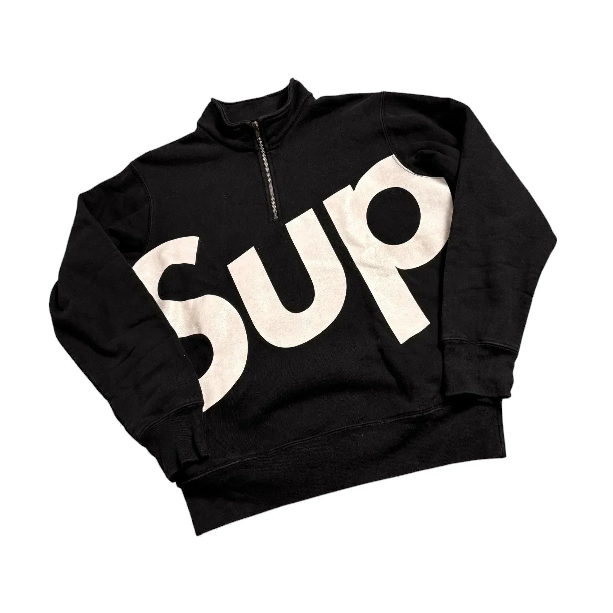 Black Supreme 1/4 Zip Sweatshirt - M