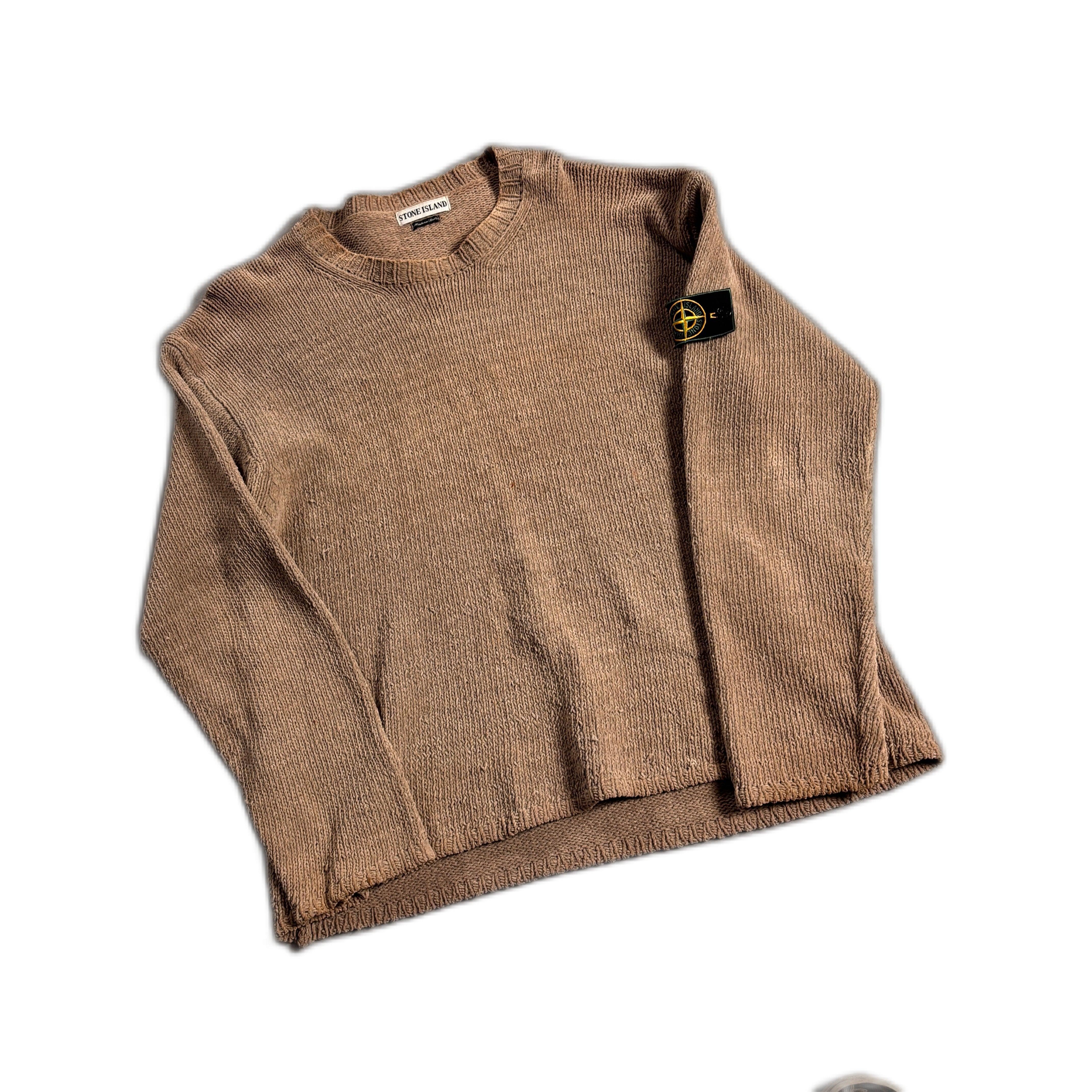 Vintage Beige Stone Island Knitted Sweatshirt - XL