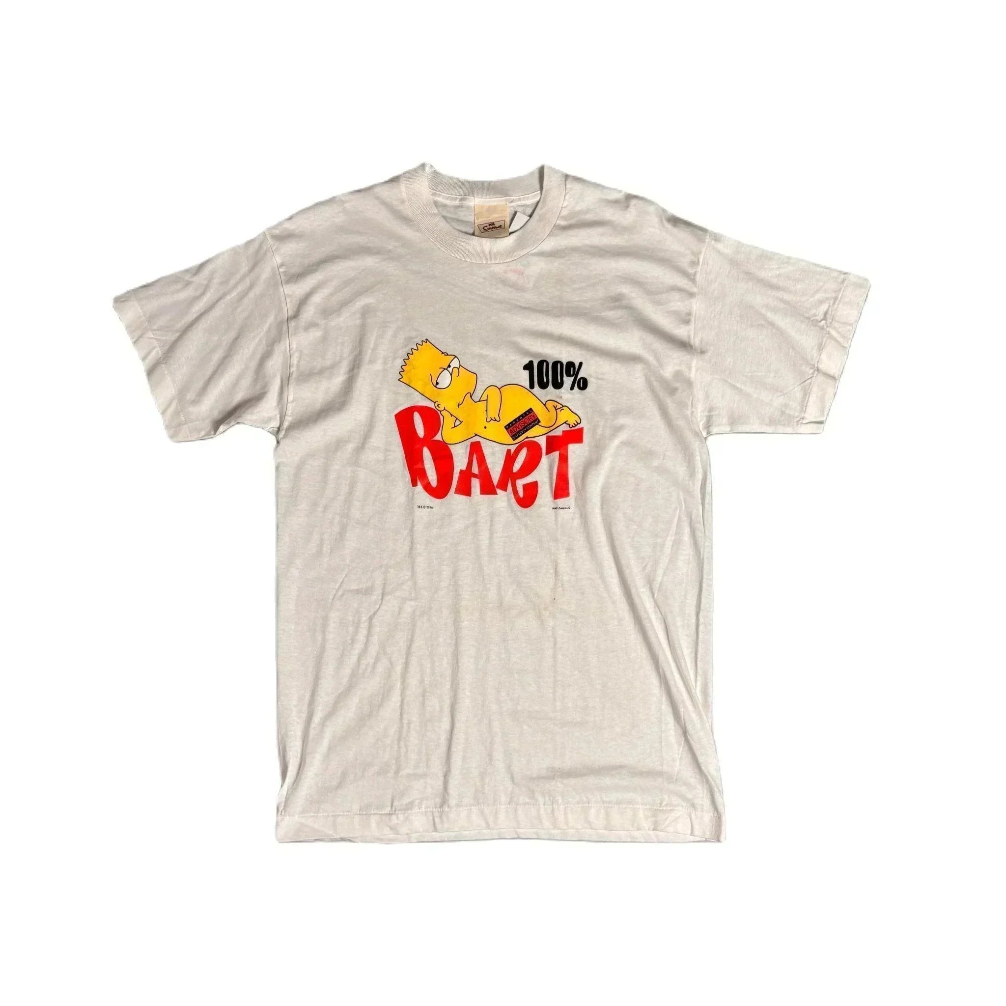 Vintage 90s White The Simpsons Graphic Tee - L
