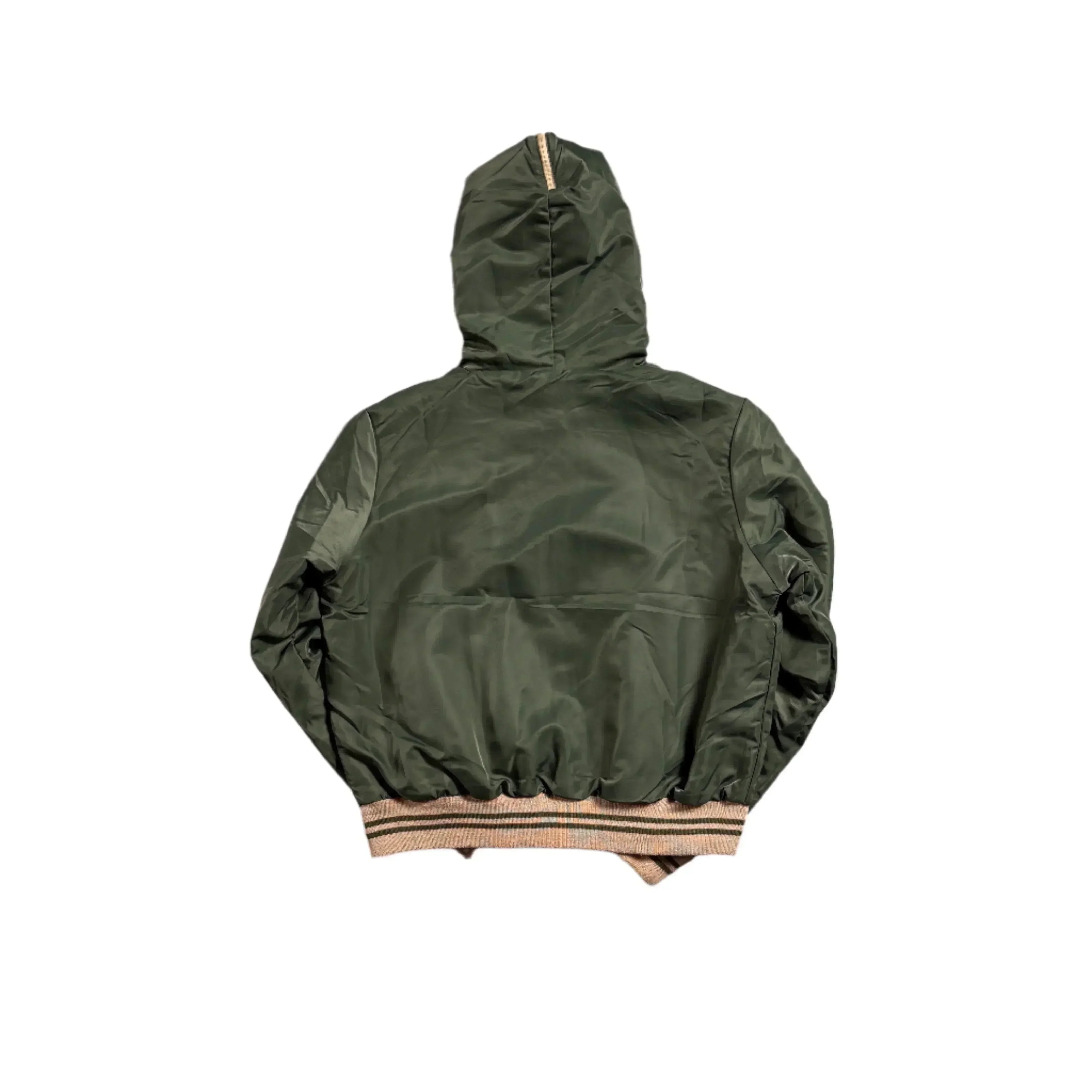 Women’s Vintage Green + Beige Stussy Reversible Jacket - S