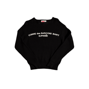 Brand New Black Supreme x Comme Des Garcons Knitted Sweatshirt - S