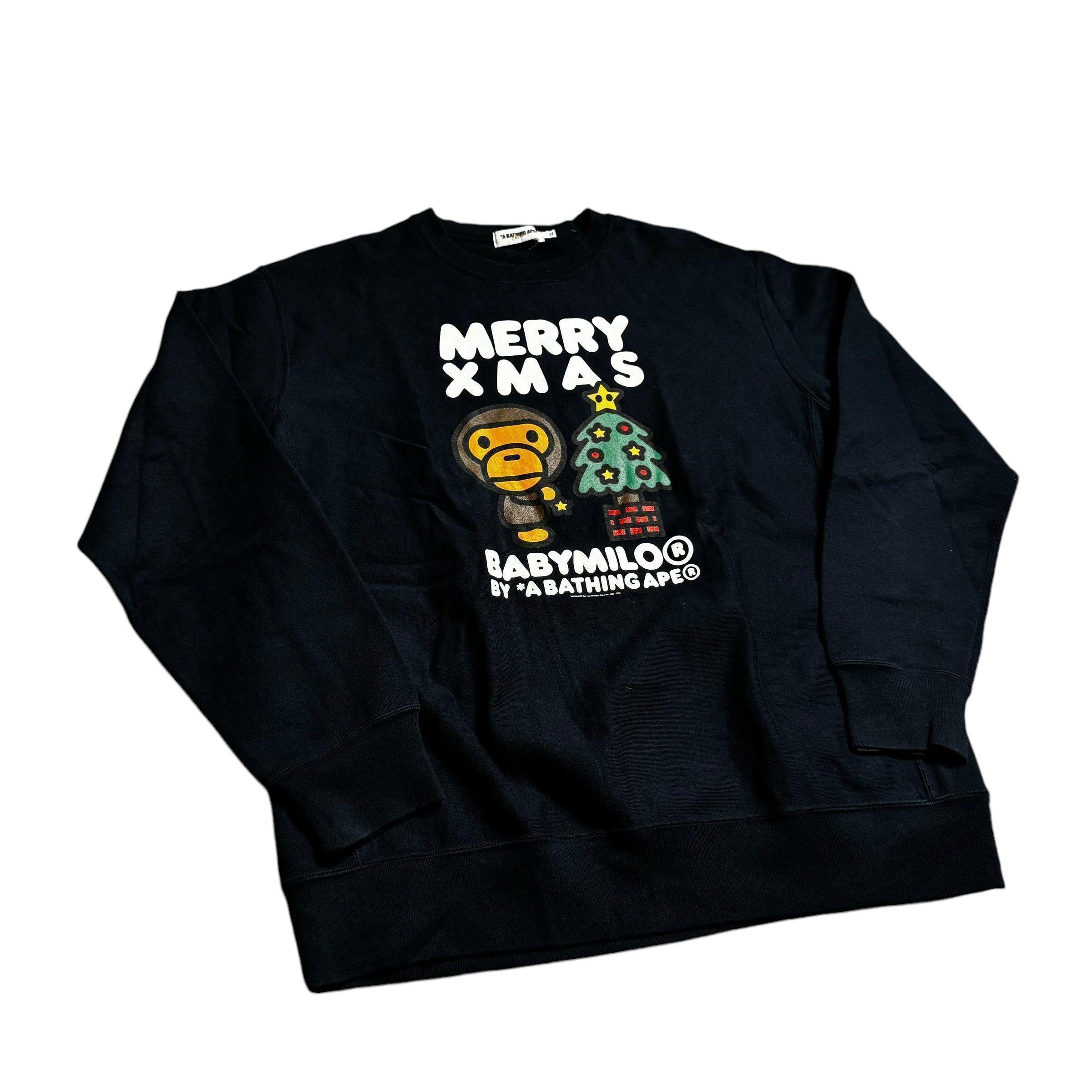 Black A Bathing Ape (BAPE) Xmas Sweatshirt - XL