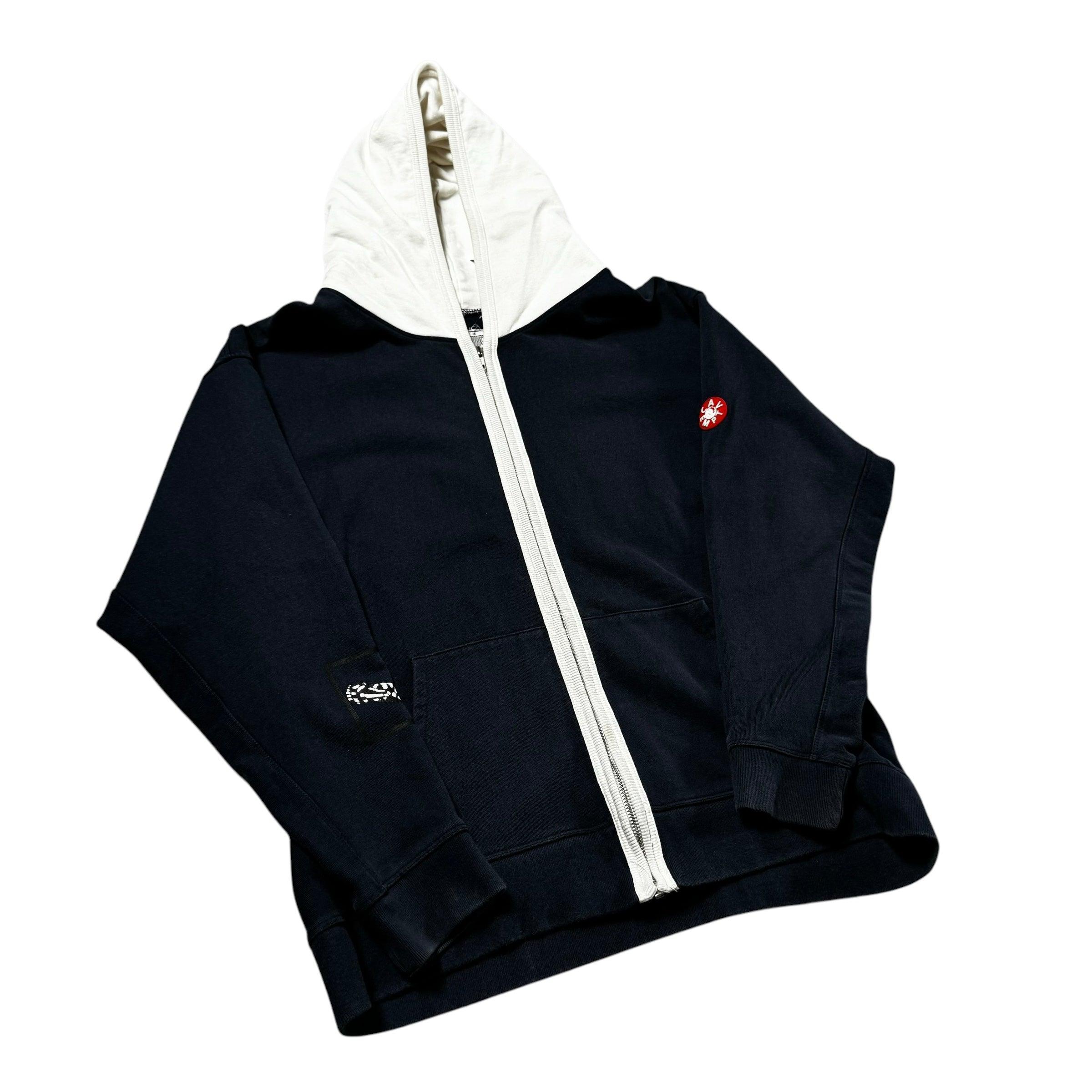 Navy Blue + White Cav Empt Zip Up Hoodie - M