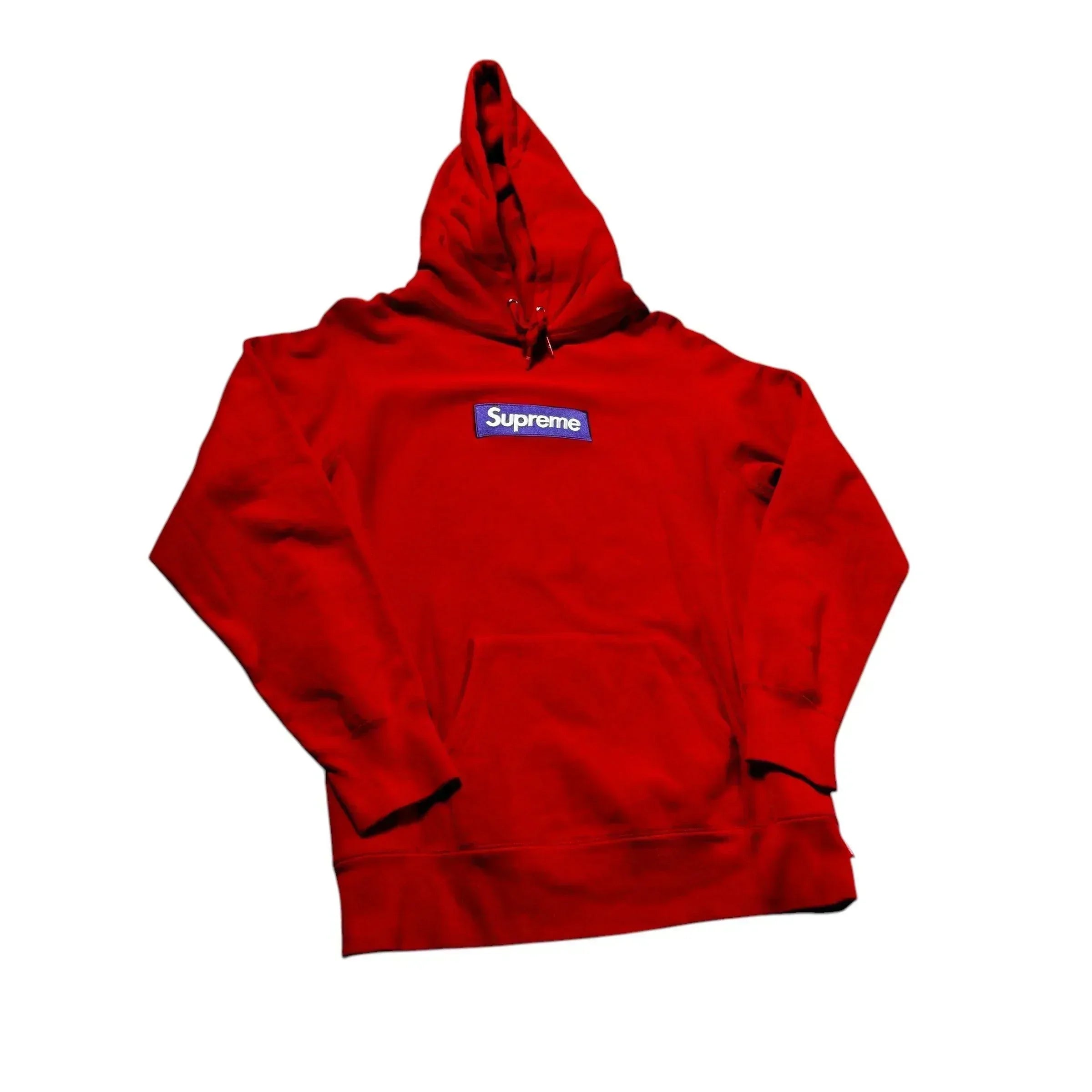Red Supreme Box Logo Hoodie - M
