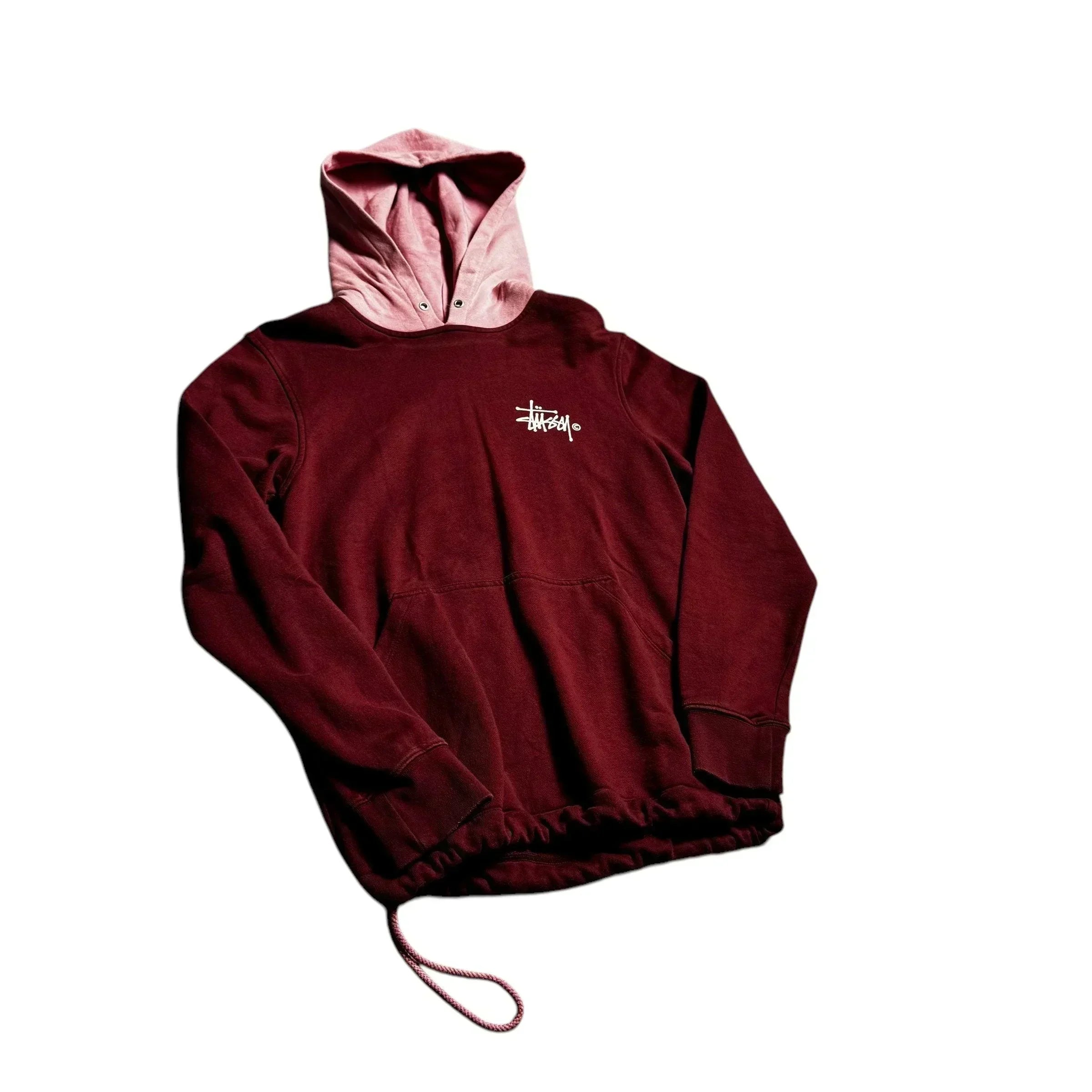 Burgundy Stussy Hoodie - S