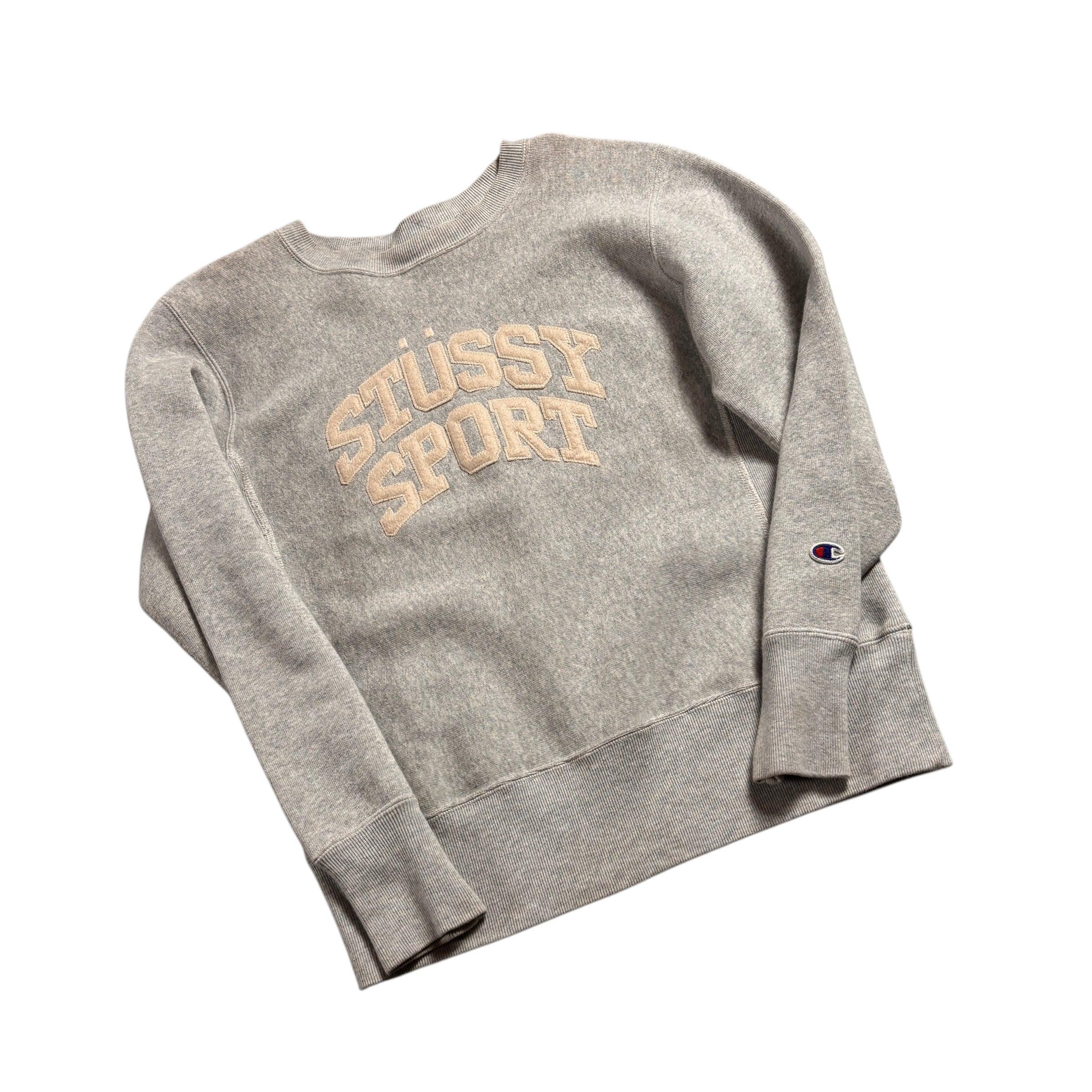 Grey Stussy Sport x Champion Sweatshirt - S