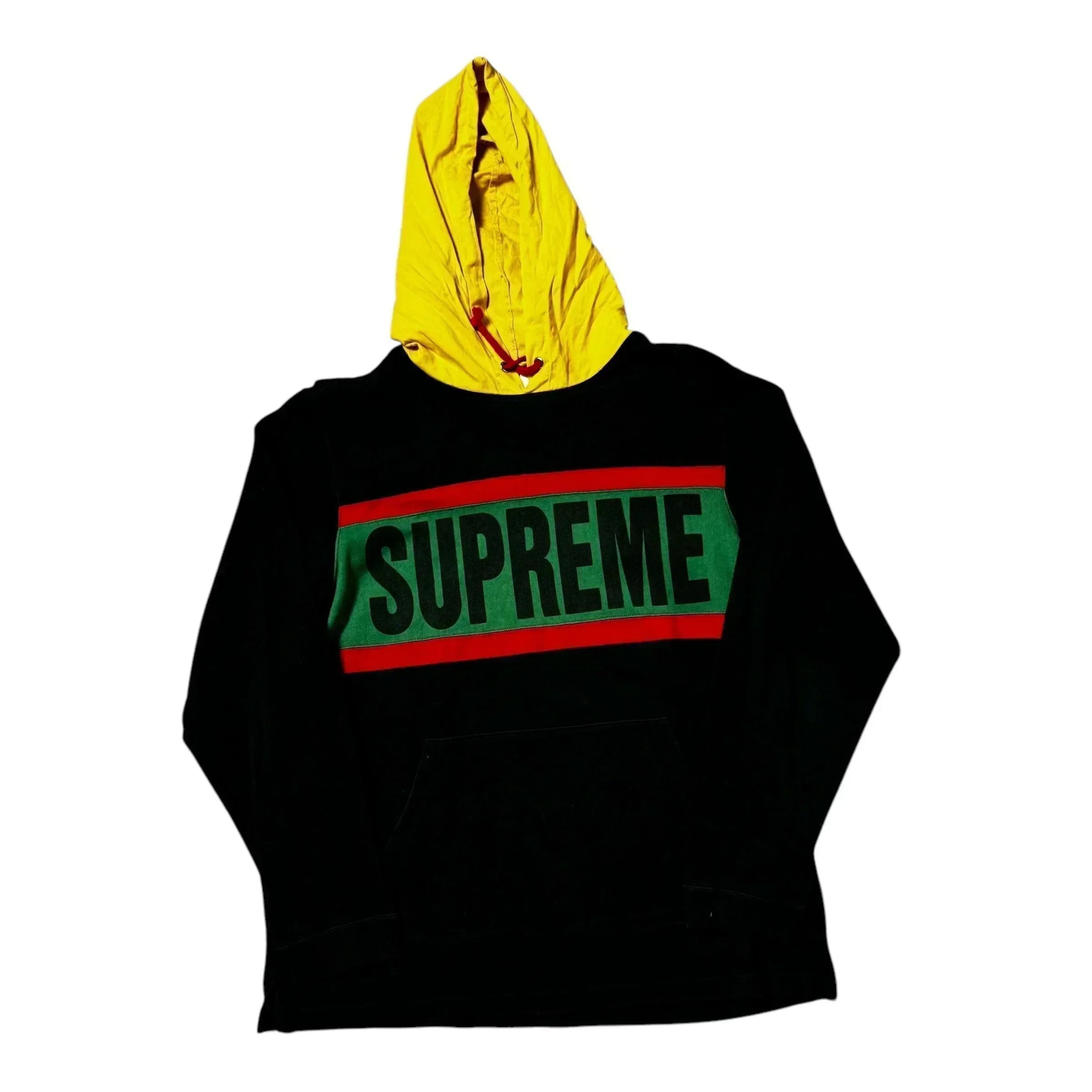 Black, Green + Yellow Supreme Hoodie - M