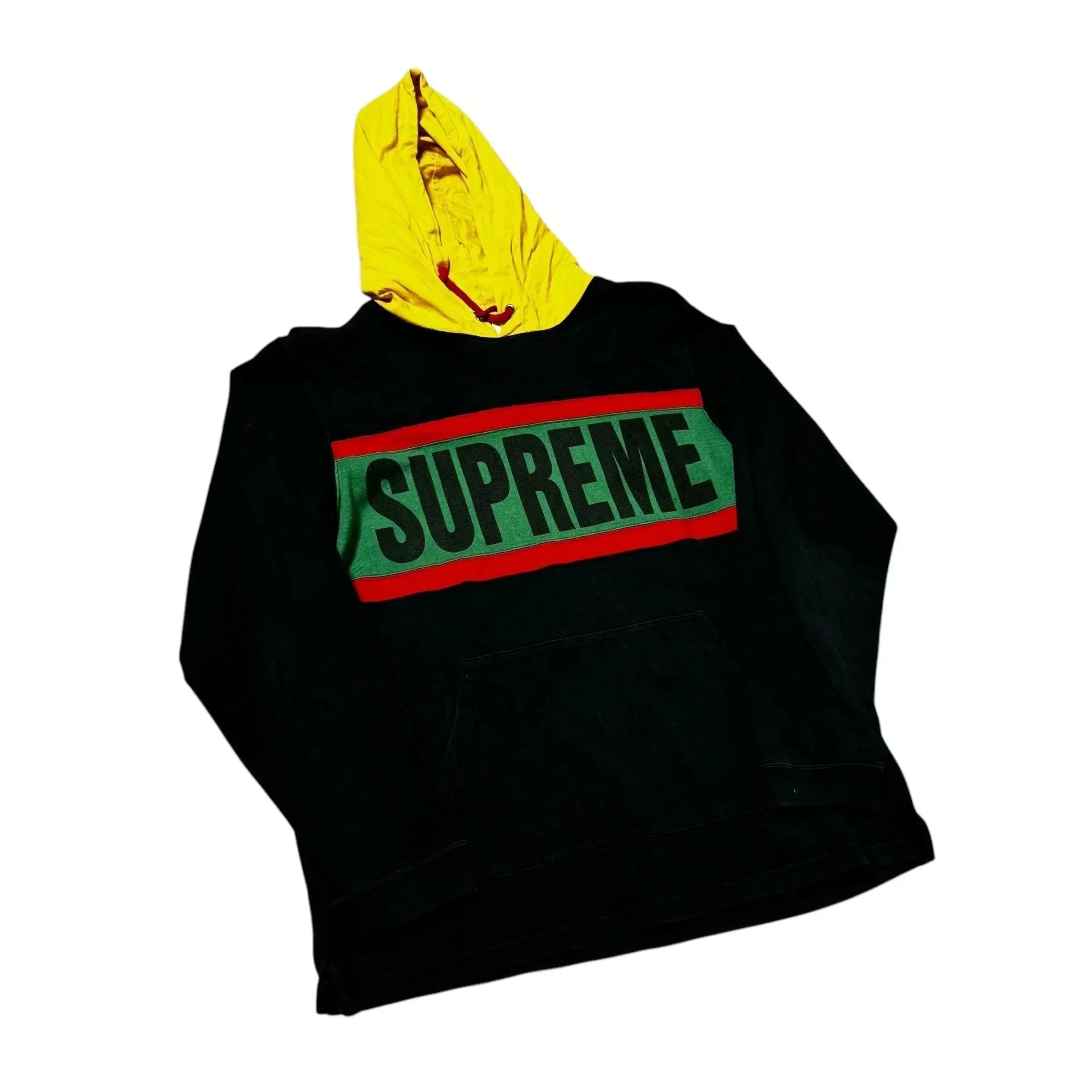Black, Green + Yellow Supreme Hoodie - M