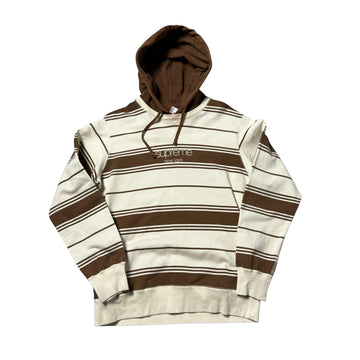Brown + White Supreme Hoodie - M