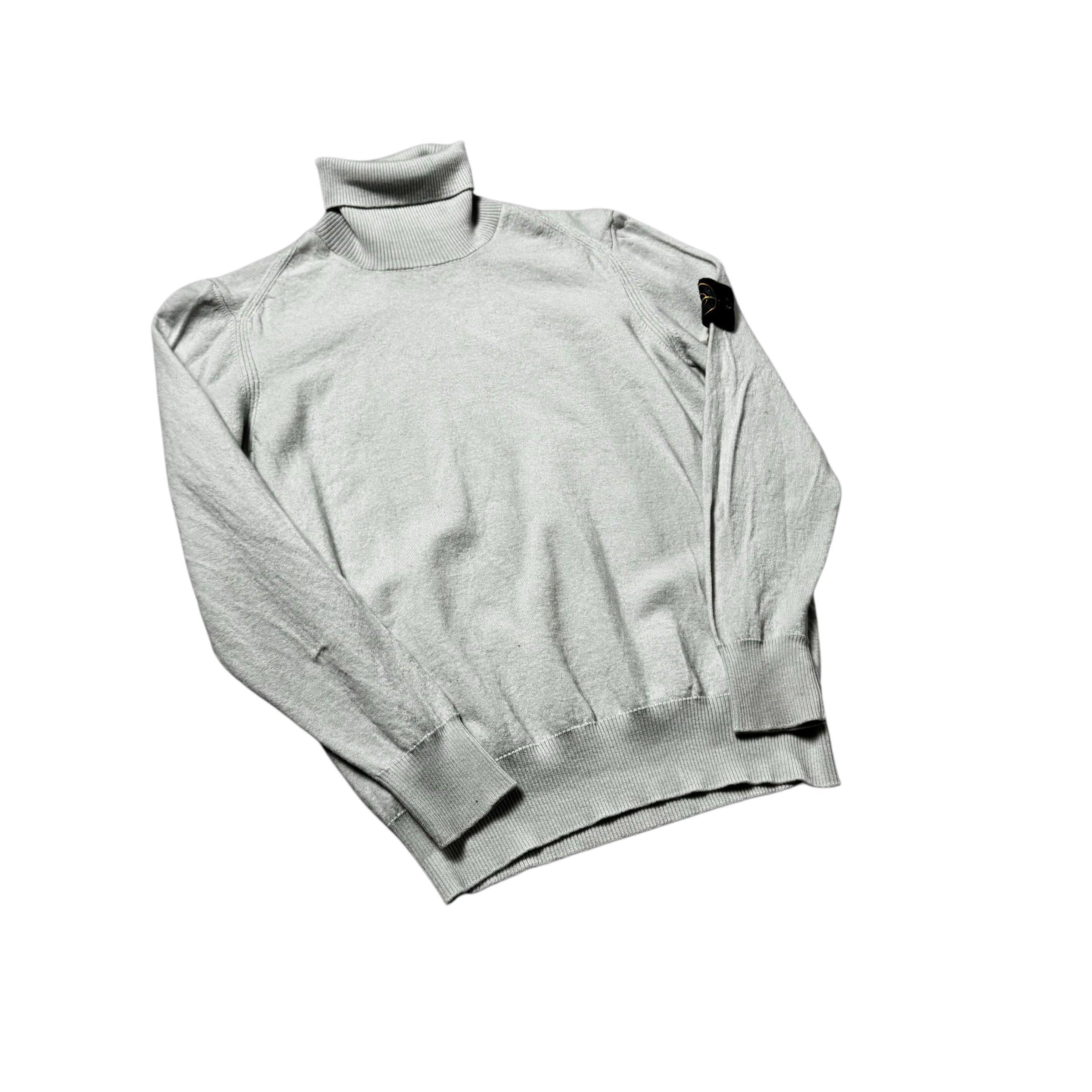 White Stone Island Roll Neck Sweatshirt - M