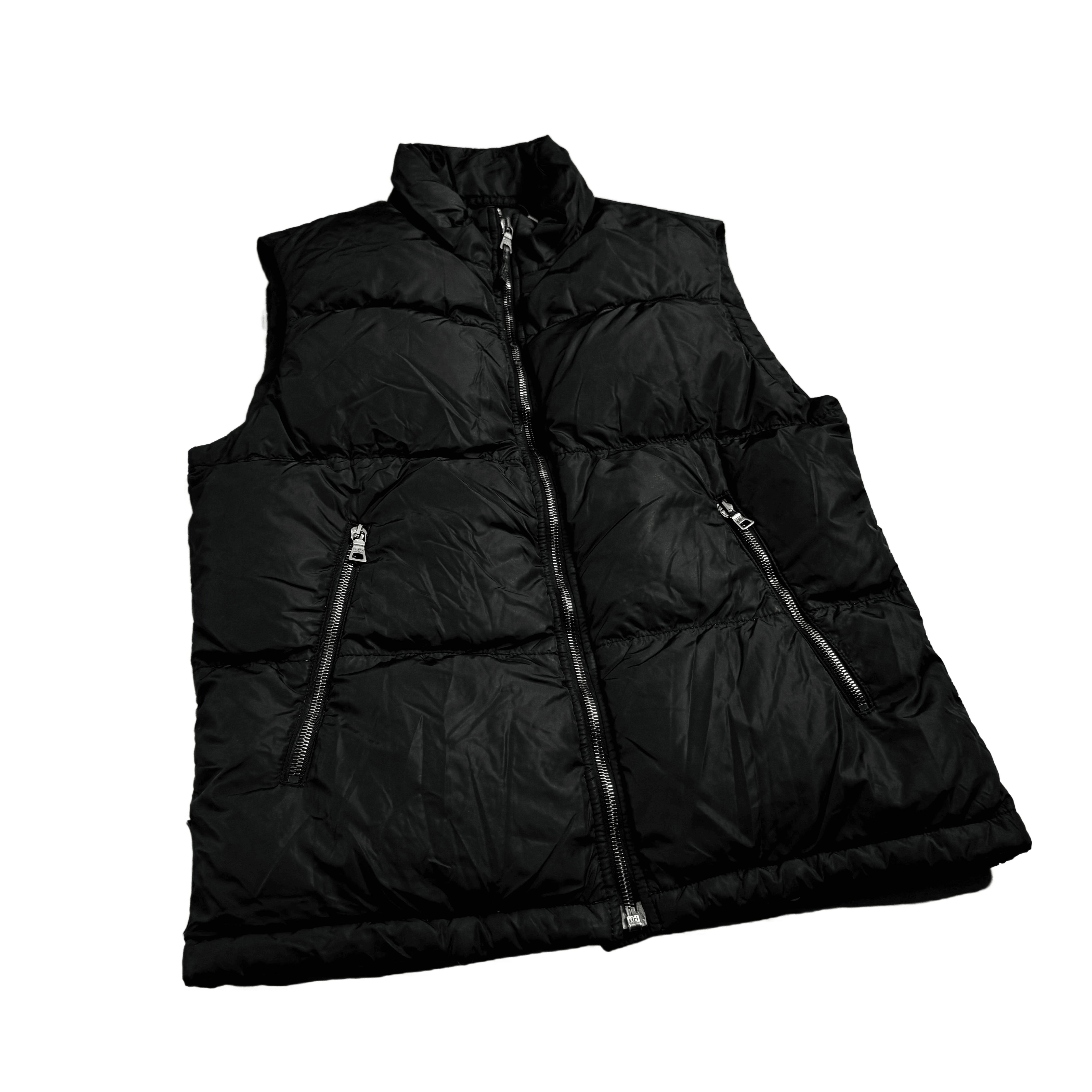 Vintage Black Prada Puffer Gilet - M