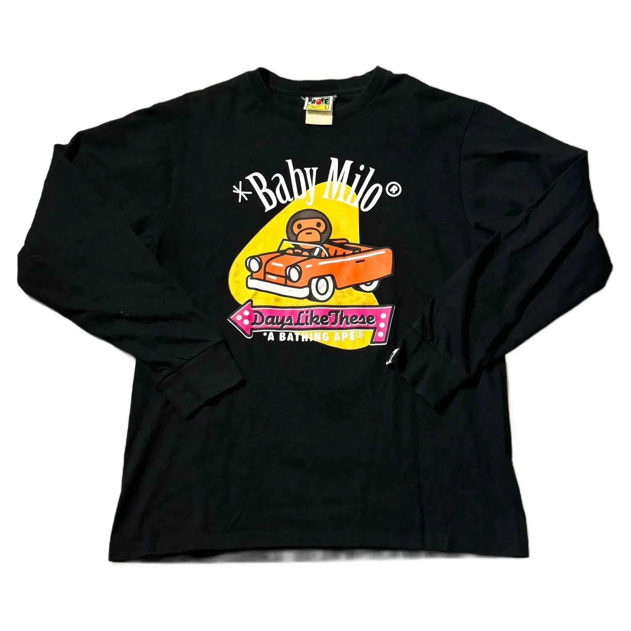 Black A Bathing Ape (BAPE) Long Sleeve Tee - L | The Streetwear Studio