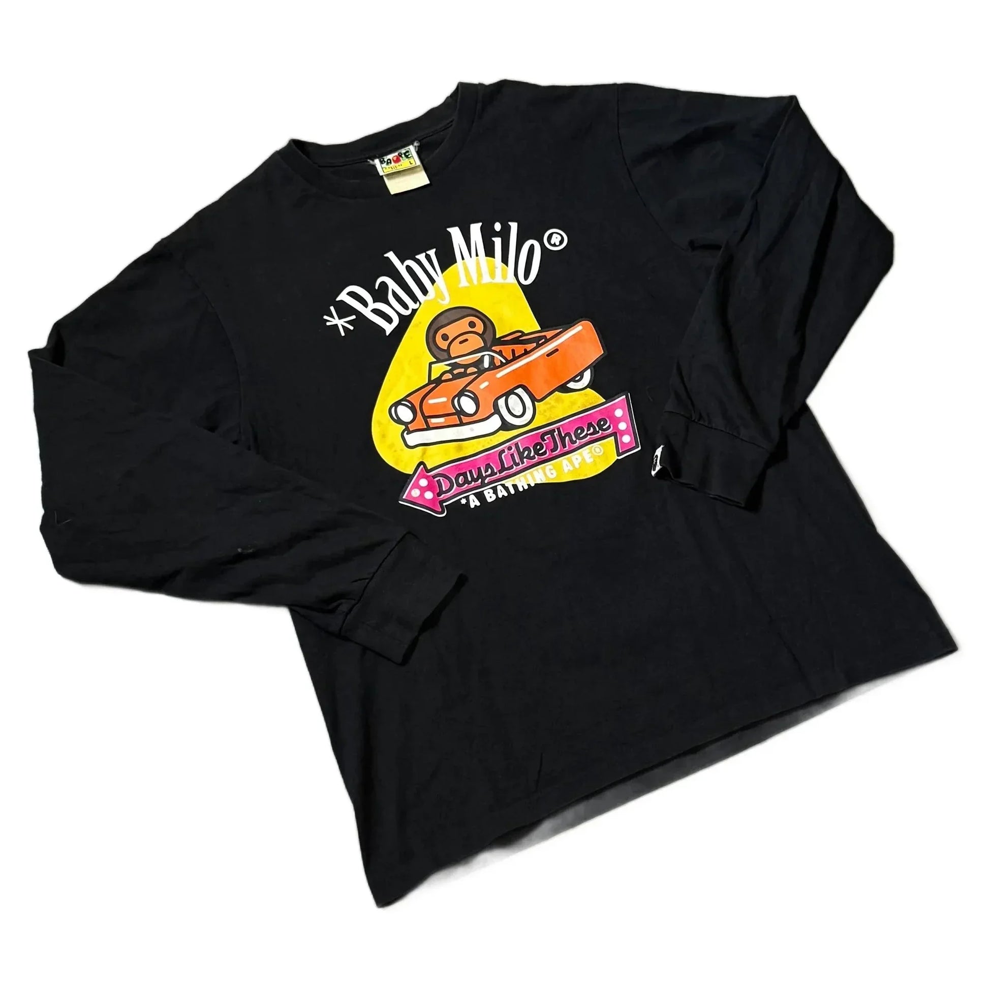 Black A Bathing Ape (BAPE) Long Sleeve Tee - L | The Streetwear Studio