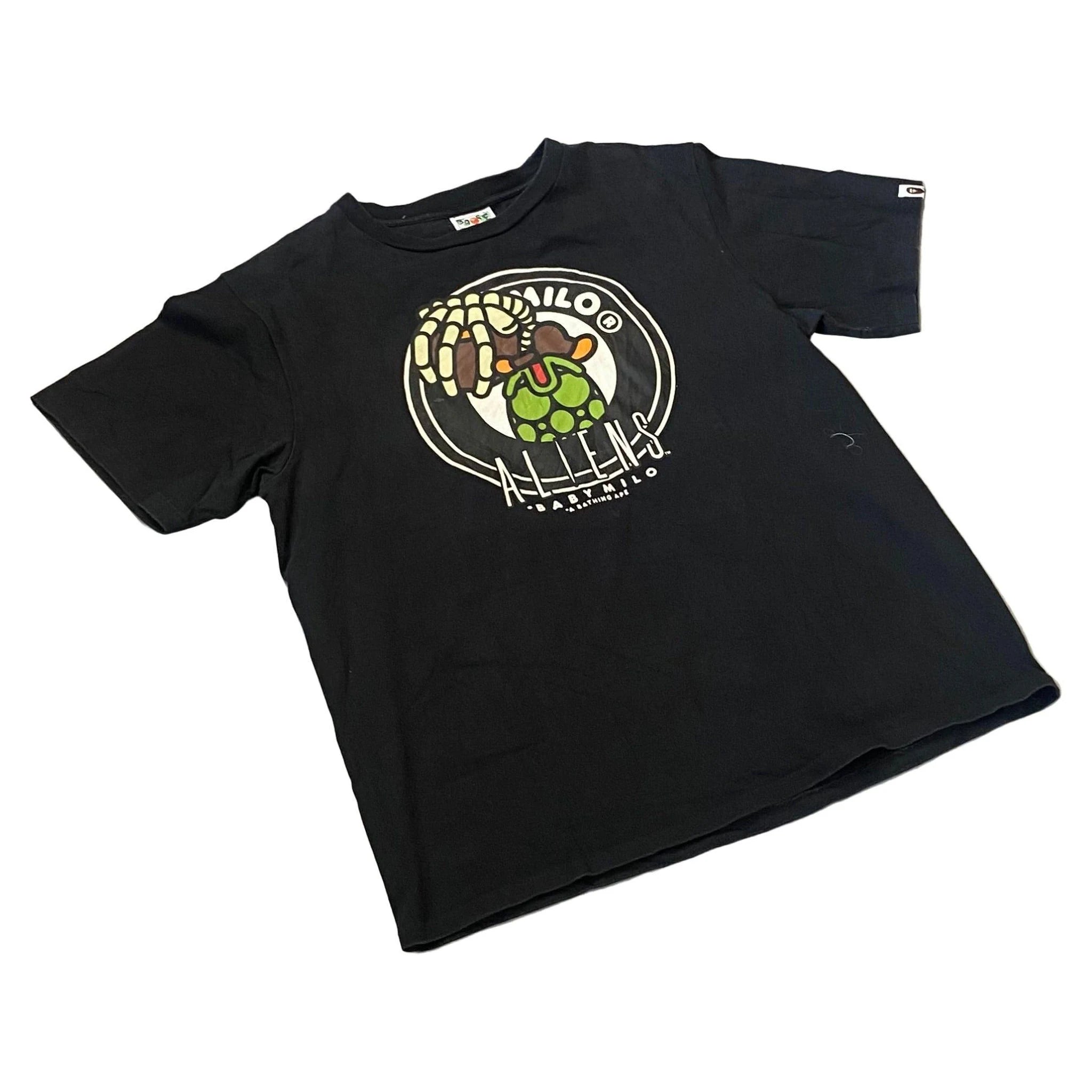 Black A Bathing Ape (BAPE) x Aliens Tee - L | The Streetwear Studio