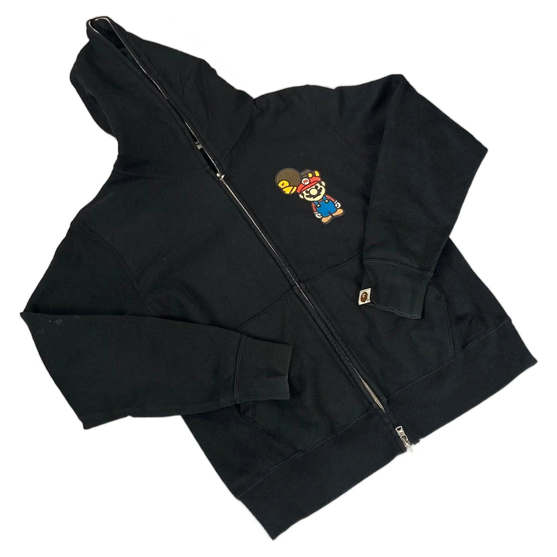 Black A Bathing Ape (BAPE) x Mario Hoodie - S | The Streetwear Studio