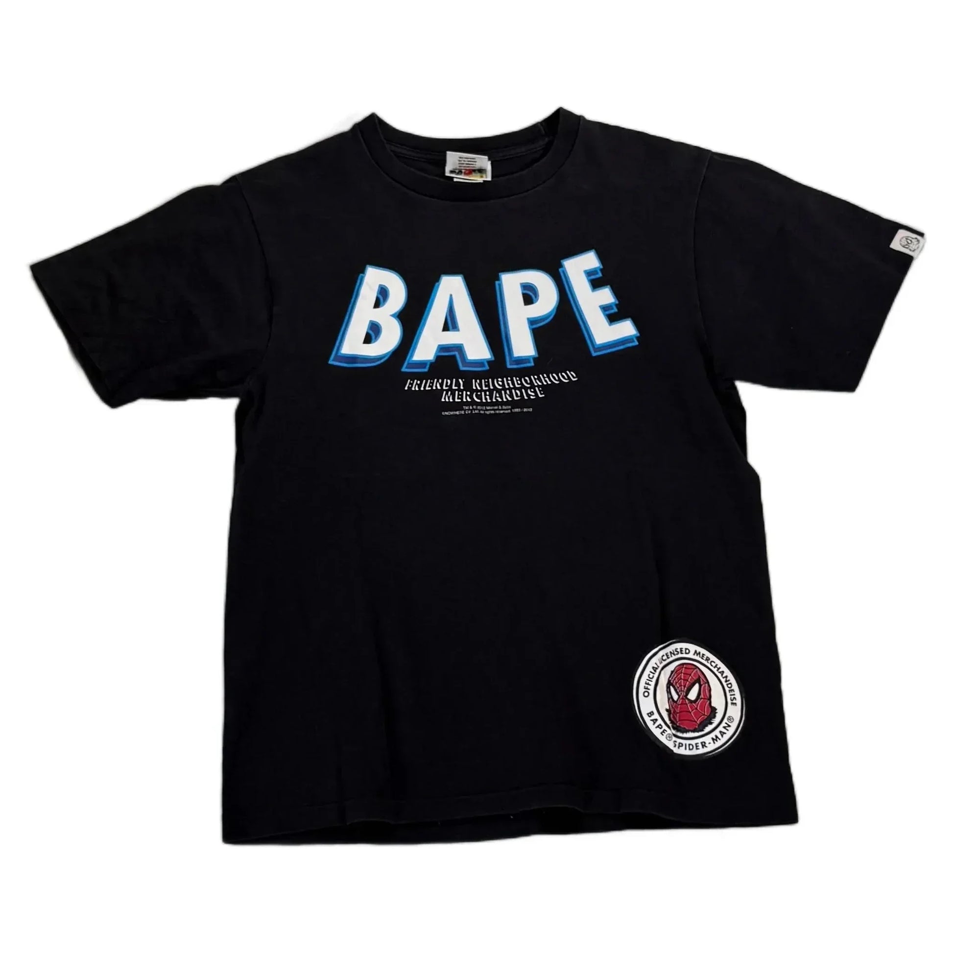 Black A Bathing Ape (BAPE) x Spiderman Tee - S | The Streetwear Studio