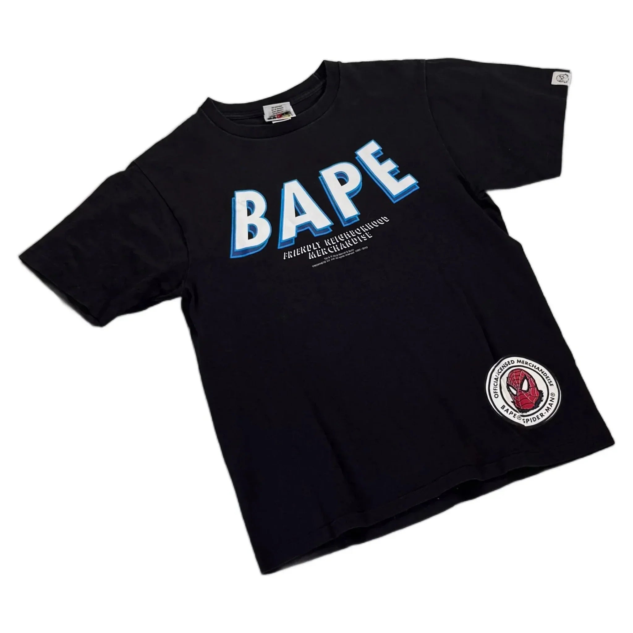 Black A Bathing Ape (BAPE) x Spiderman Tee - S | The Streetwear Studio