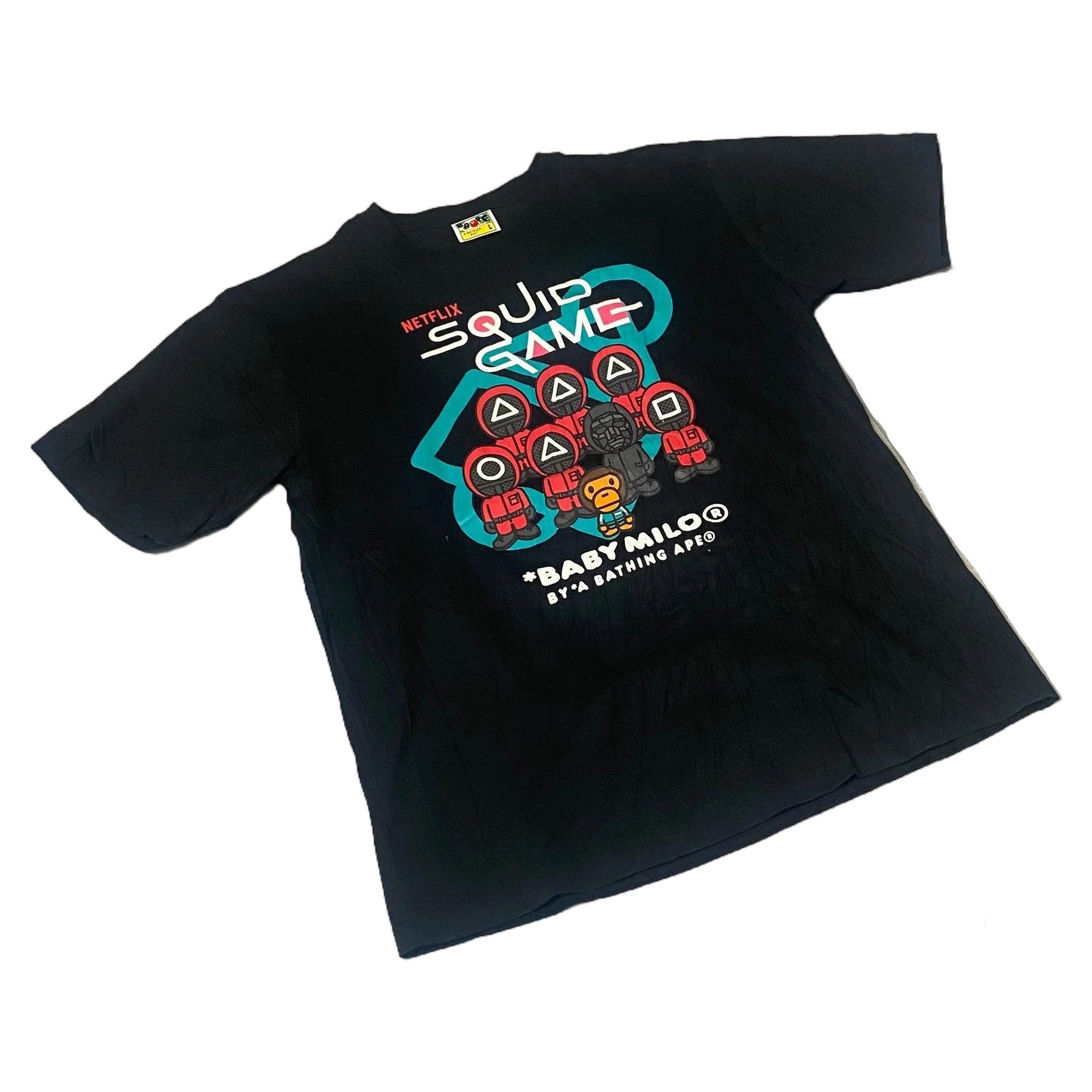 Black A Bathing Ape (BAPE) x Squid Game Tee - L | The Streetwear Studio