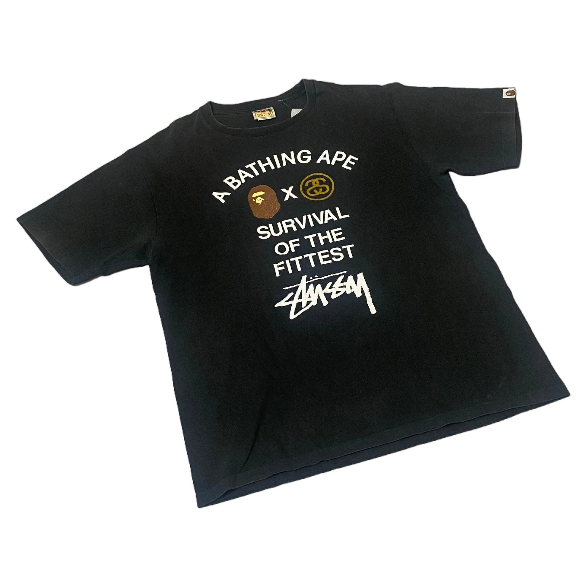 Black A Bathing Ape (BAPE) x Stussy Tee - XL | The Streetwear Studio