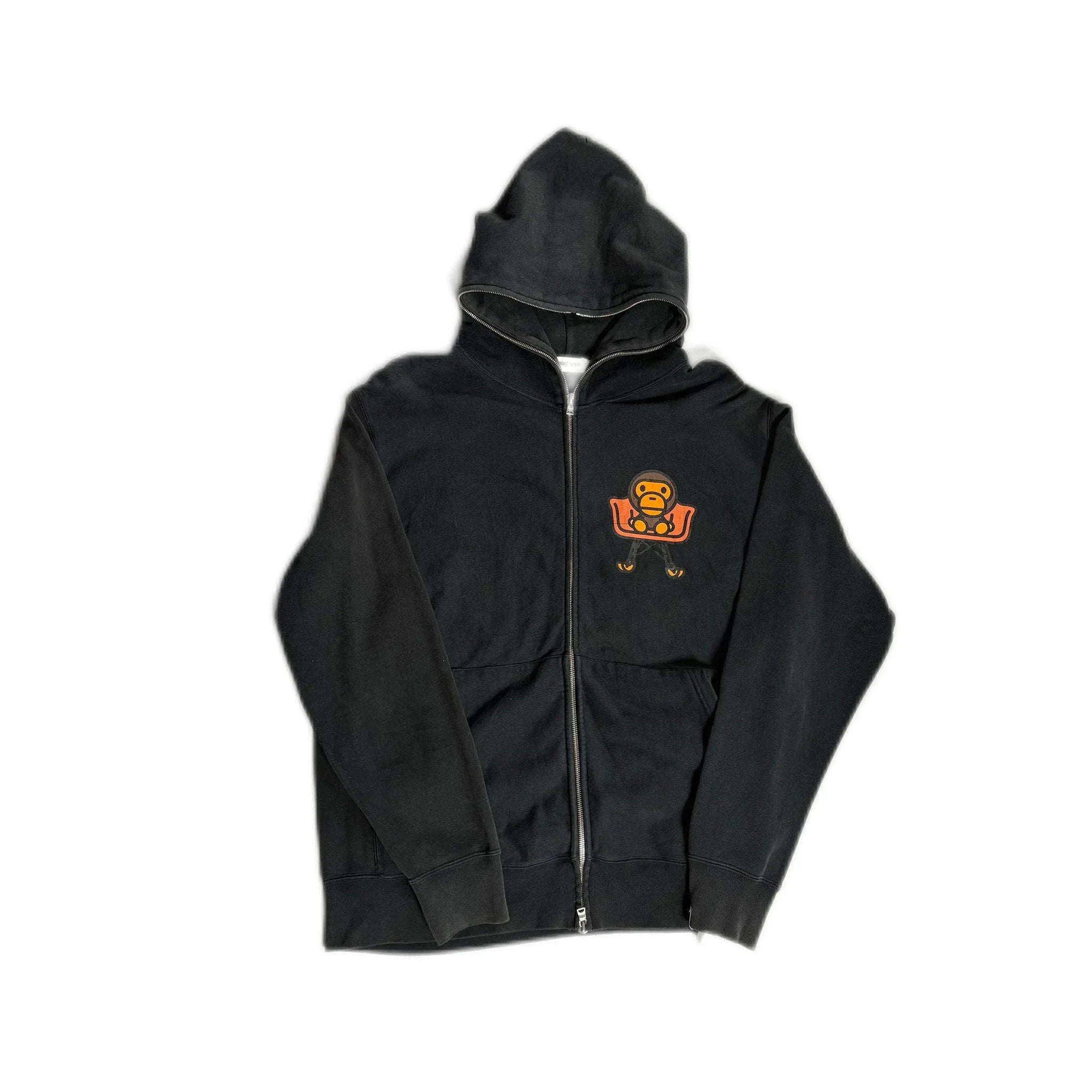 Black A Bathing Ape (BAPE) Zip Up Hoodie - L | The Streetwear Studio
