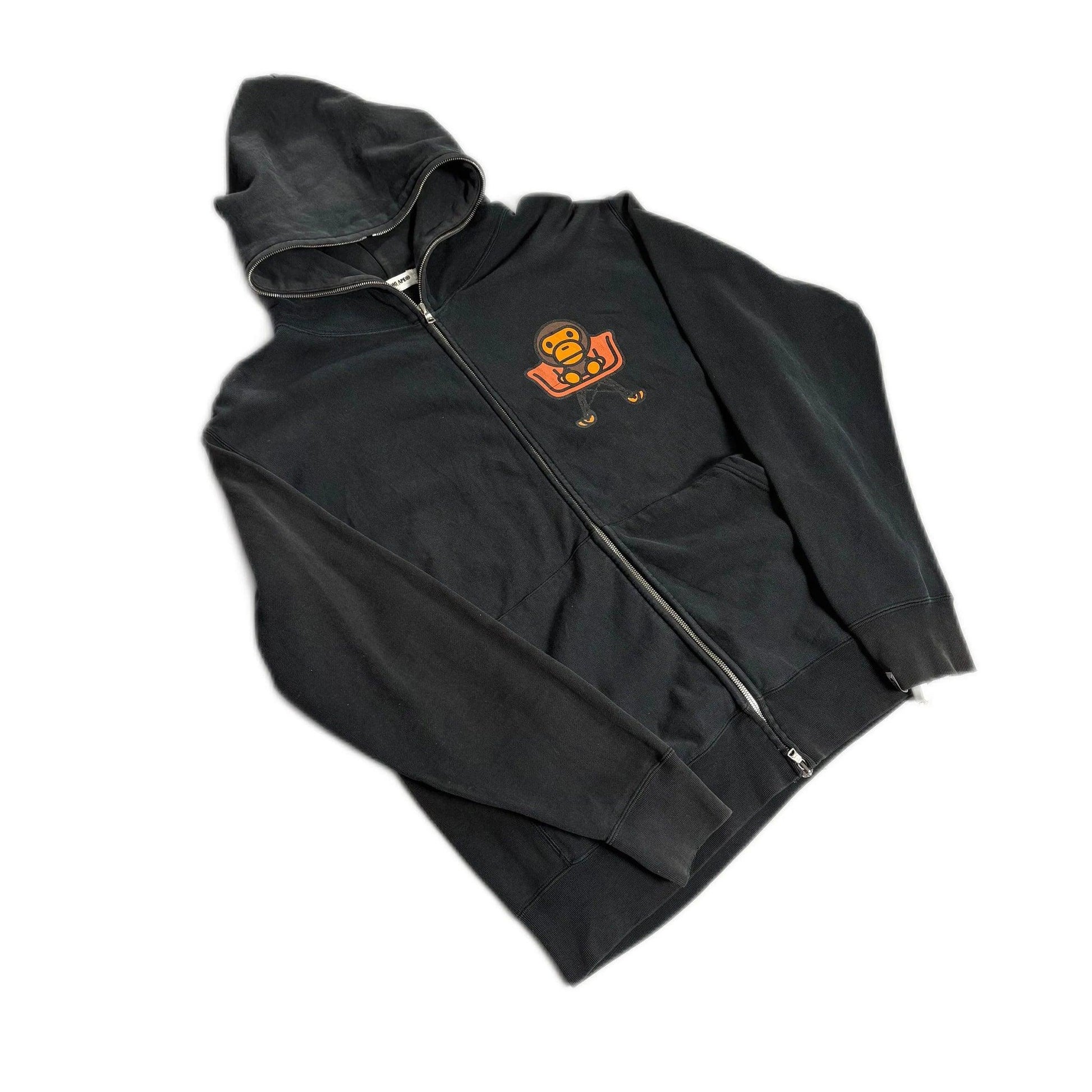 Black A Bathing Ape (BAPE) Zip Up Hoodie - L | The Streetwear Studio