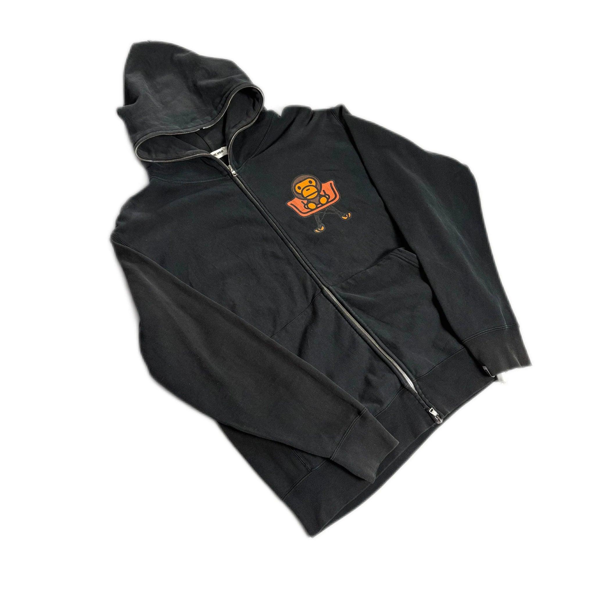 Black A Bathing Ape (BAPE) Zip Up Hoodie - L | The Streetwear Studio