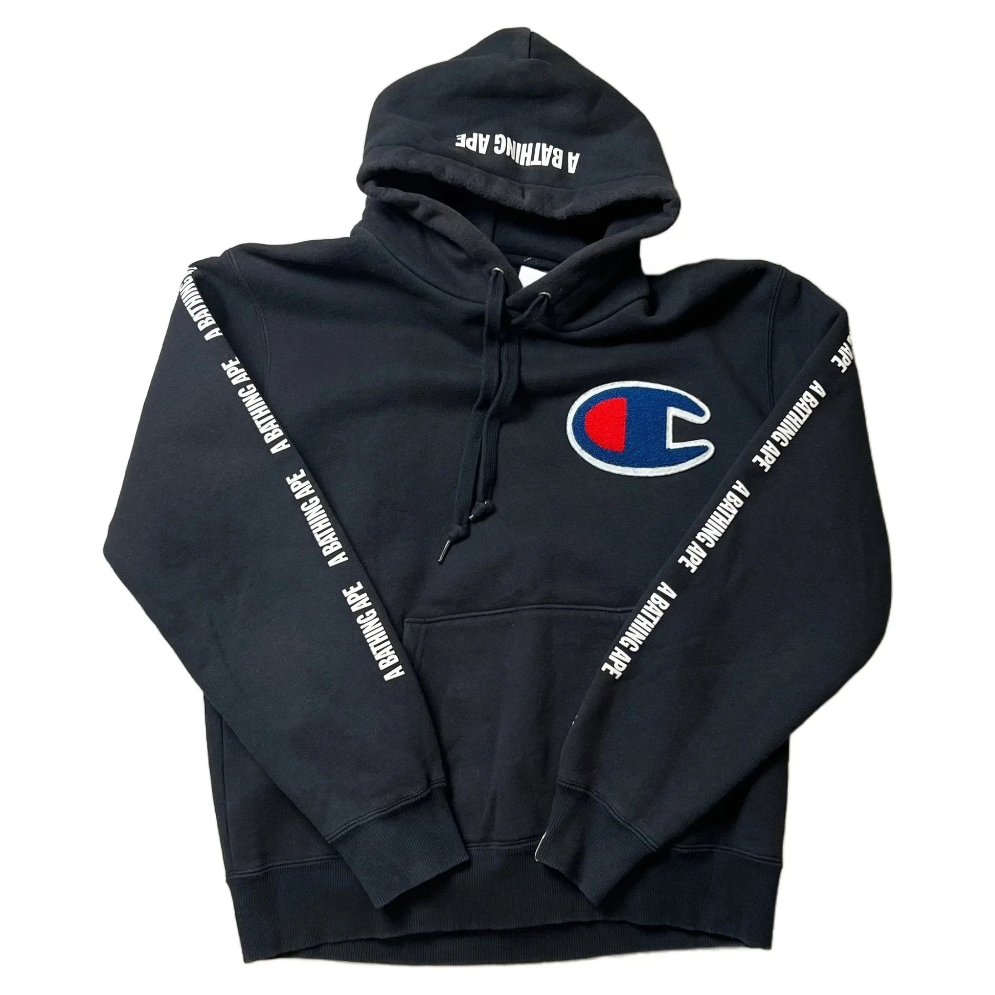 Black Champion x BAPE Hoodie - L | The Streetwear Studio