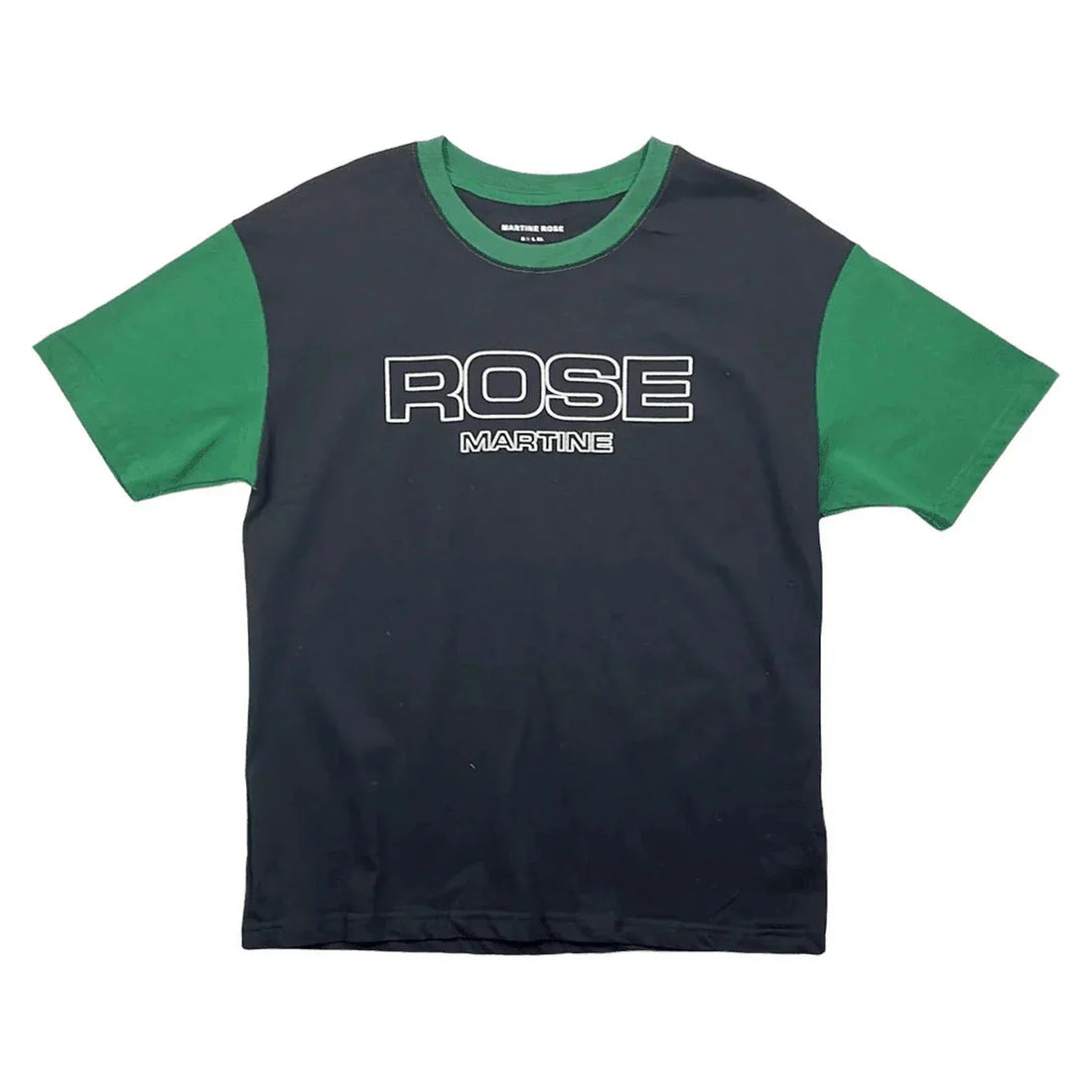 Black + Green Martine Rose Contrast Sleeve Tee - M | The Streetwear Studio