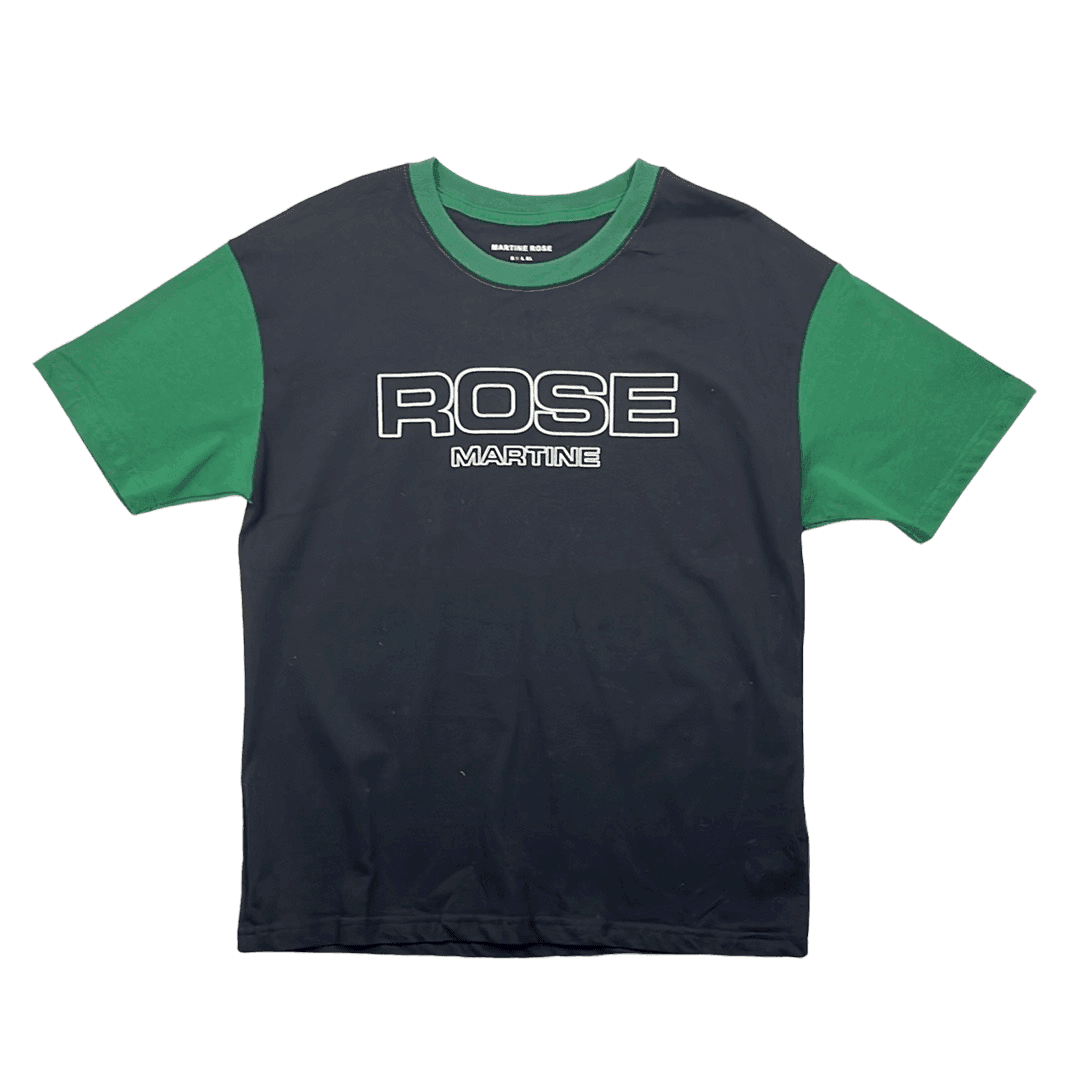Black + Green Martine Rose Contrast Sleeve Tee - Medium - The Streetwear Studio