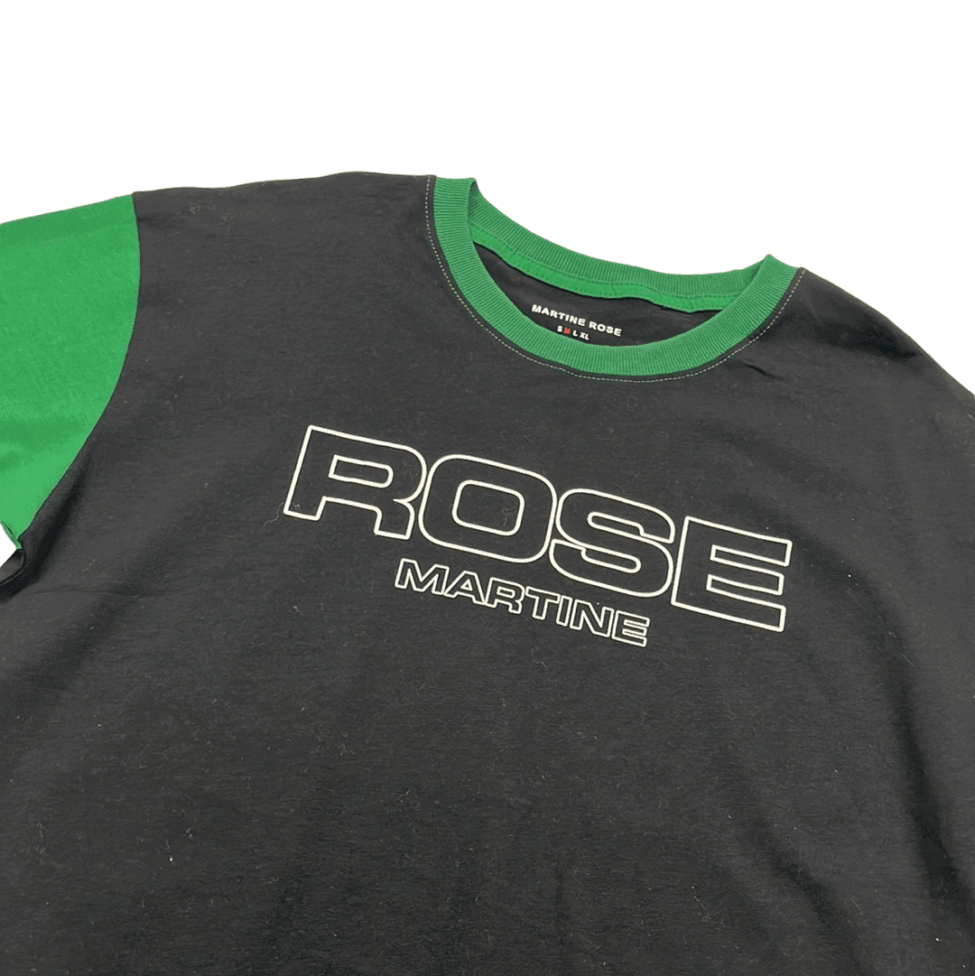Black + Green Martine Rose Contrast Sleeve Tee - Medium - The Streetwear Studio