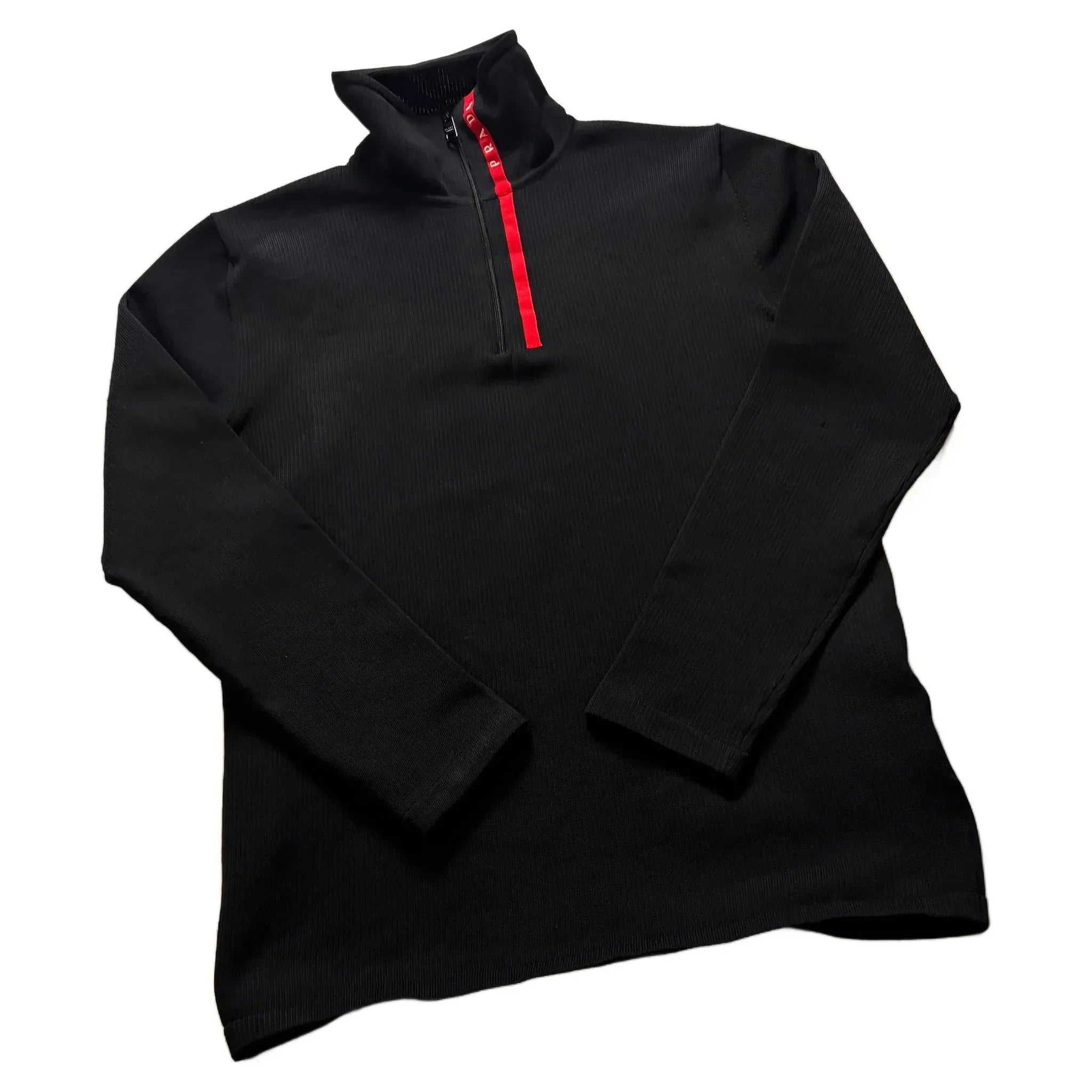 Black Prada 1/4 Zip Sweatshirt - S | The Streetwear Studio