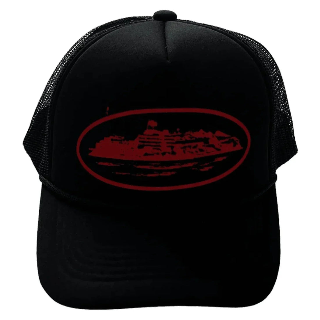 Black + Red Corteiz Trucker Cap | The Streetwear Studio