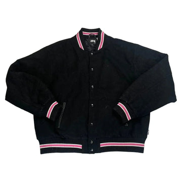 Black Stussy Varsity Jacket - XL | The Streetwear Studio